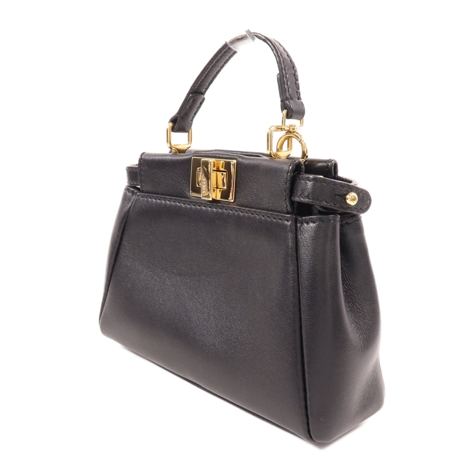 FENDI 牛皮皮革Mini Peekaboo金扣手挽肩背兩用袋