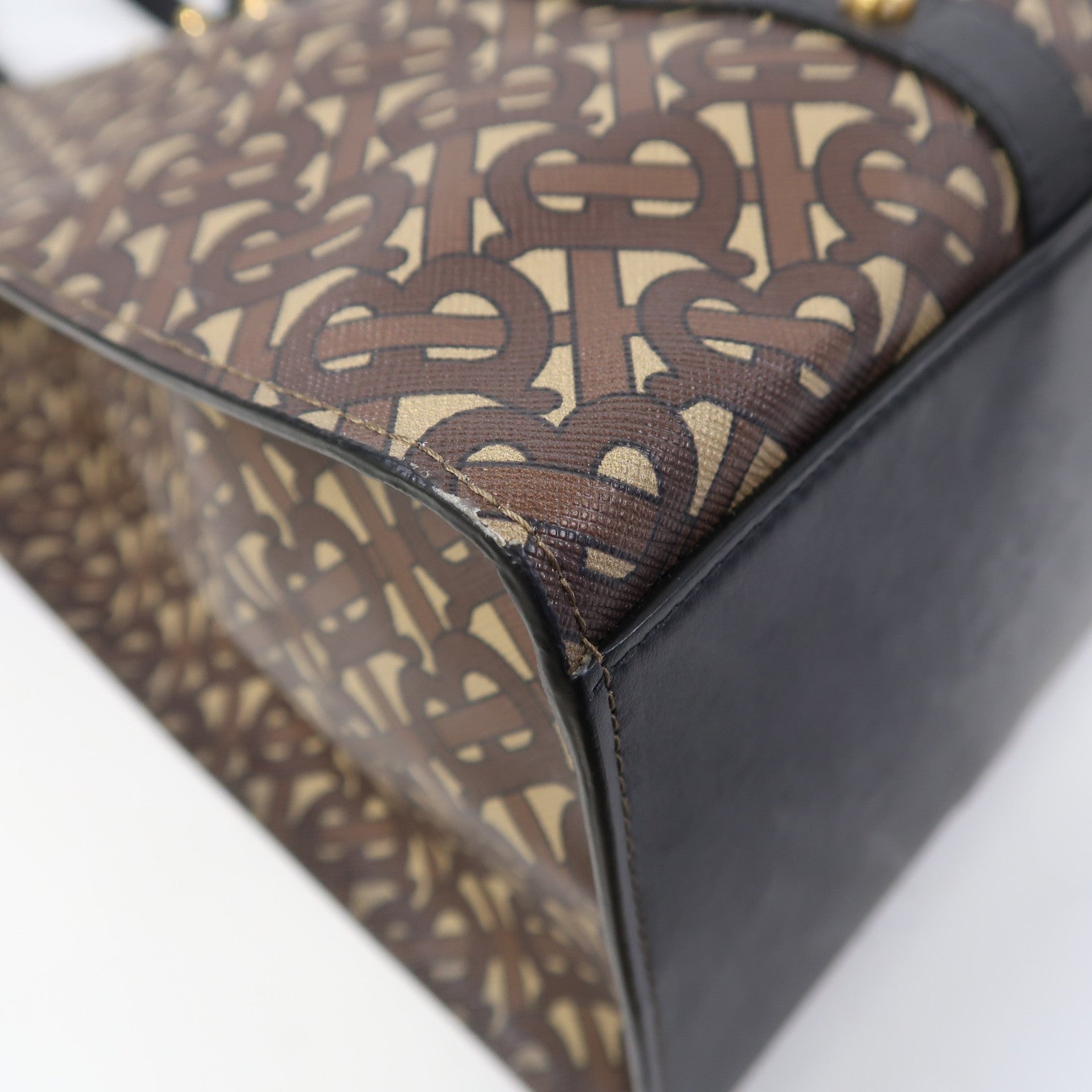 BURBERRY 塗層帆布Book Tote金扣肩背袋啡色