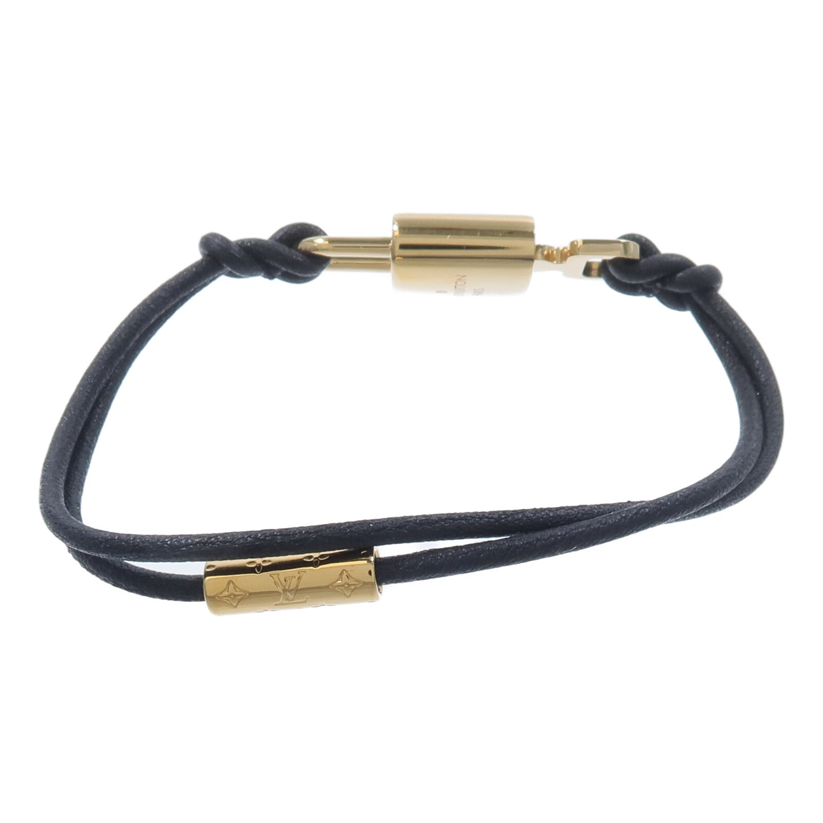 LOUIS VUITTON 金屬/牛皮皮革Padlock Bracelet手鏈