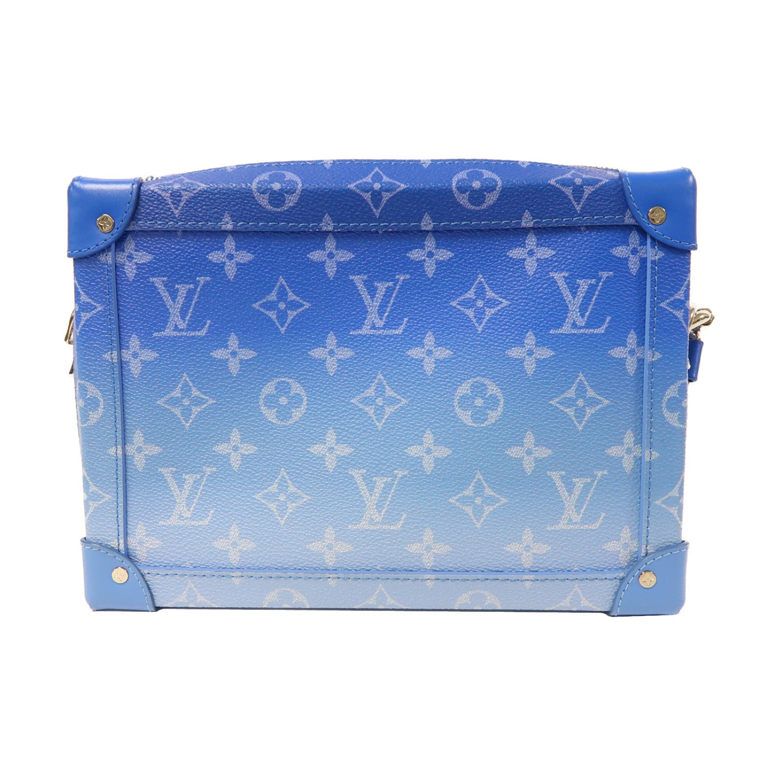 LOUIS VUITTON Monogram Clouds Soft Trunk銀扣肩背袋藍色
