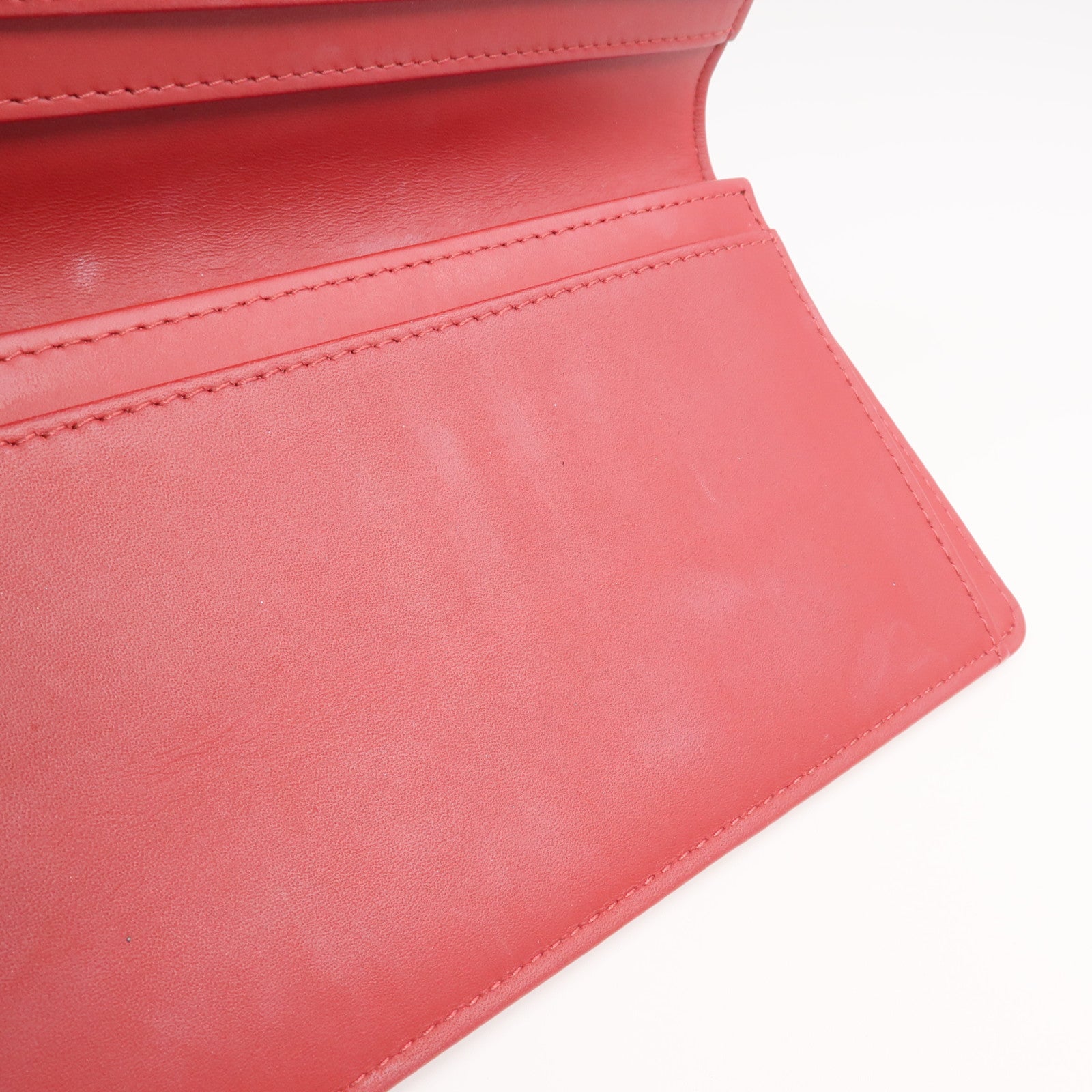 CHANEL 牛皮皮革Boy Long Wallet銀扣長錢包