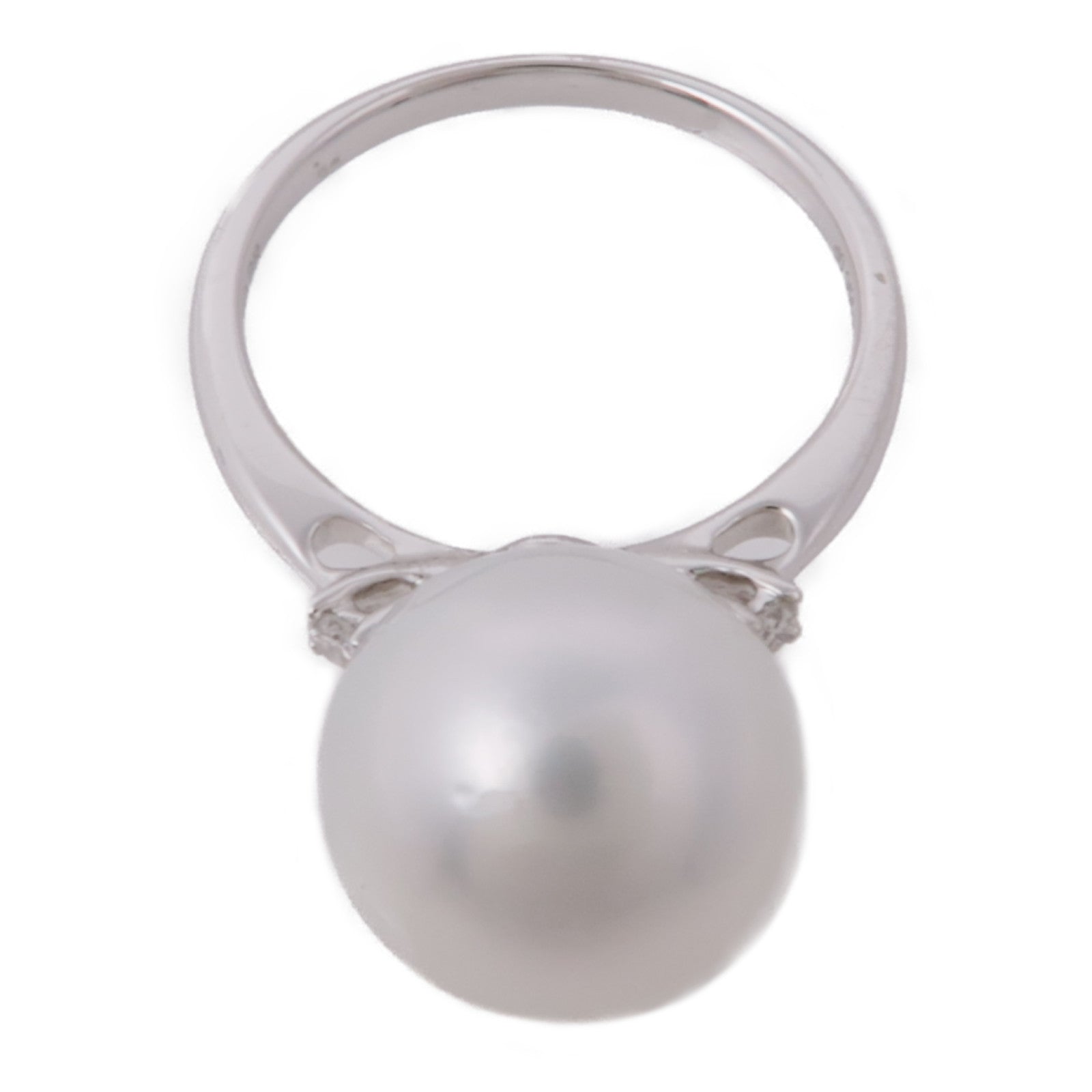 JEWELRY 【激減優惠】18K白金Pearl/Diamond Ring珍珠/鑽石戒指US#5.25