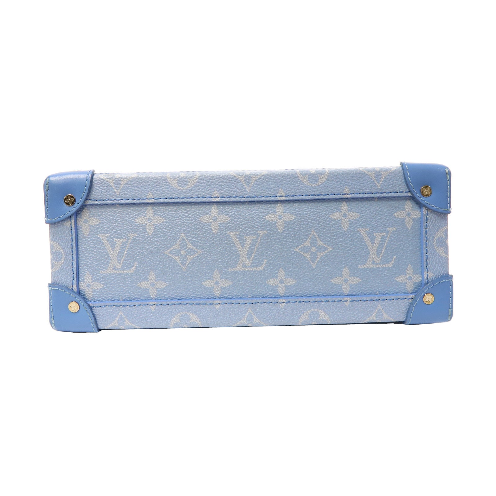 LOUIS VUITTON Monogram Clouds Soft Trunk銀扣肩背袋藍色