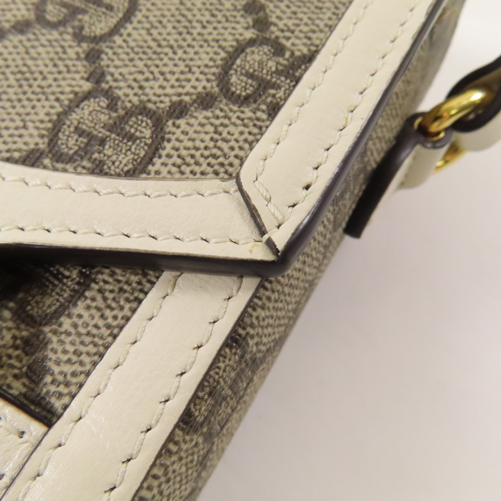 GUCCI GG GHW Horsebit 1955 Mini Shoulder Bag 625615 Coated Canvas Brown