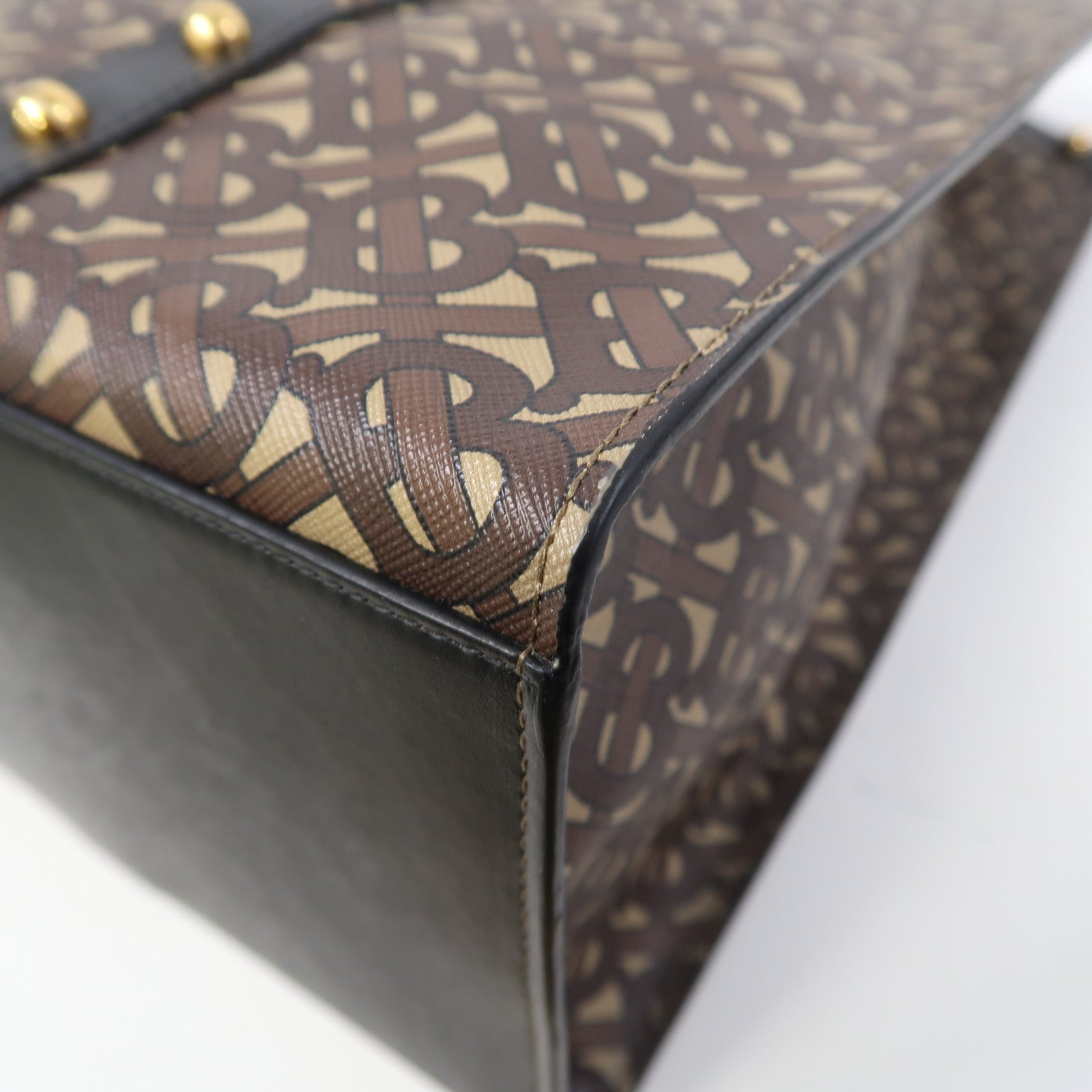 BURBERRY 塗層帆布Book Tote金扣肩背袋啡色