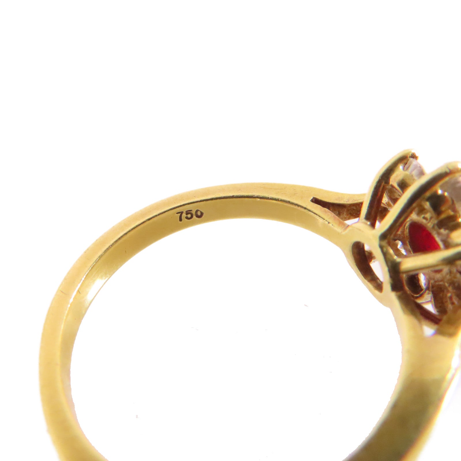 TIFFANY＆CO 18K黃金/紅寶石/鑽石Ruby Diamond Ring戒指US#6