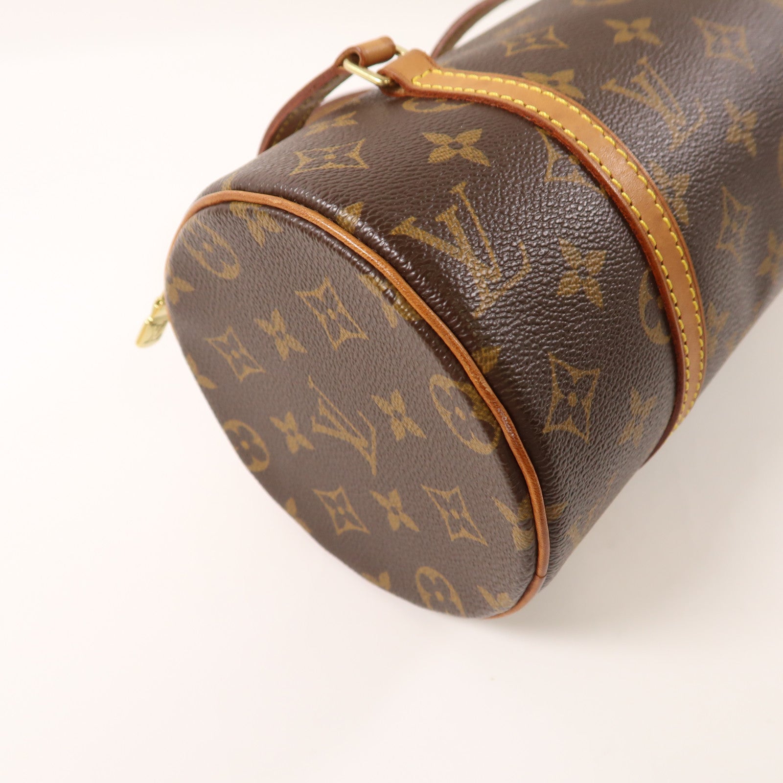 LOUIS VUITTON Monogram Papillon PM金扣手挽袋啡色