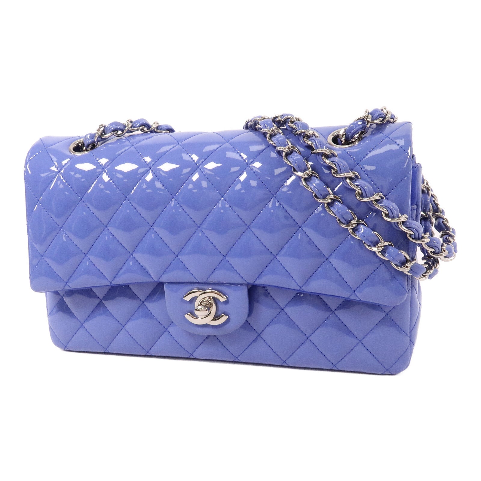 CHANEL 漆皮皮革Classic 25鏈帶手挽肩背兩用袋