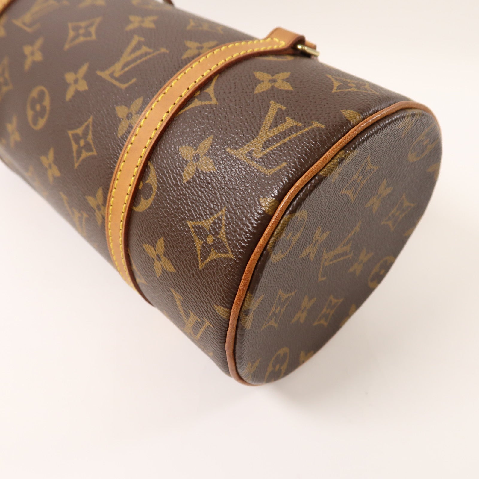 LOUIS VUITTON Monogram Papillon PM金扣手挽袋啡色