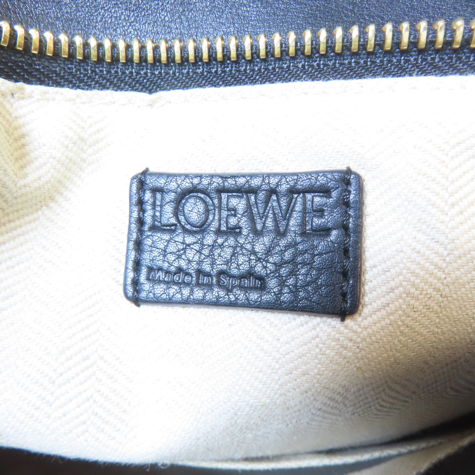 LOEWE 牛皮皮革Puzzle Bag金扣手挽肩背兩用袋啡色/黑色/米色