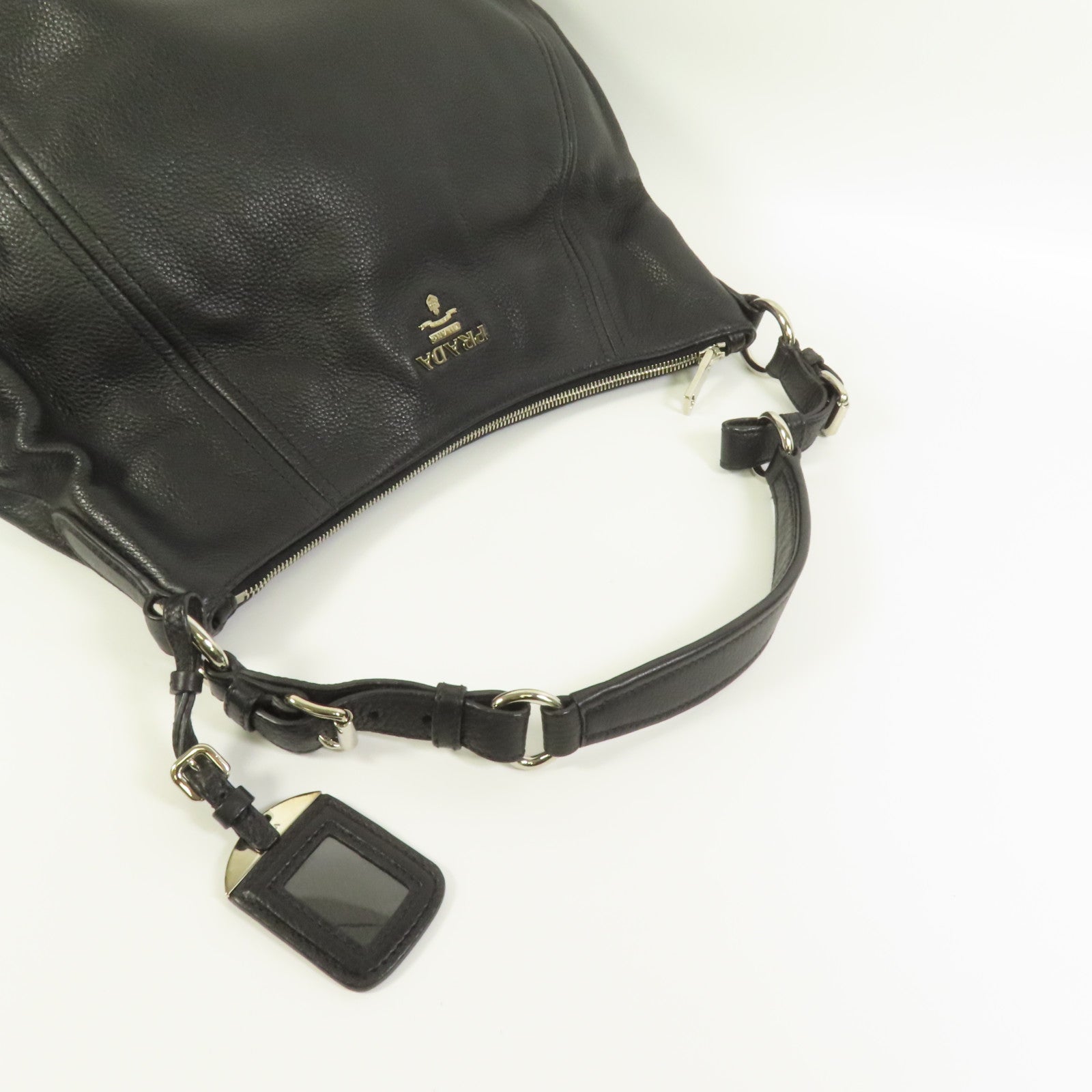 PRADA 牛皮皮革Shoulder Bag銀扣肩背袋