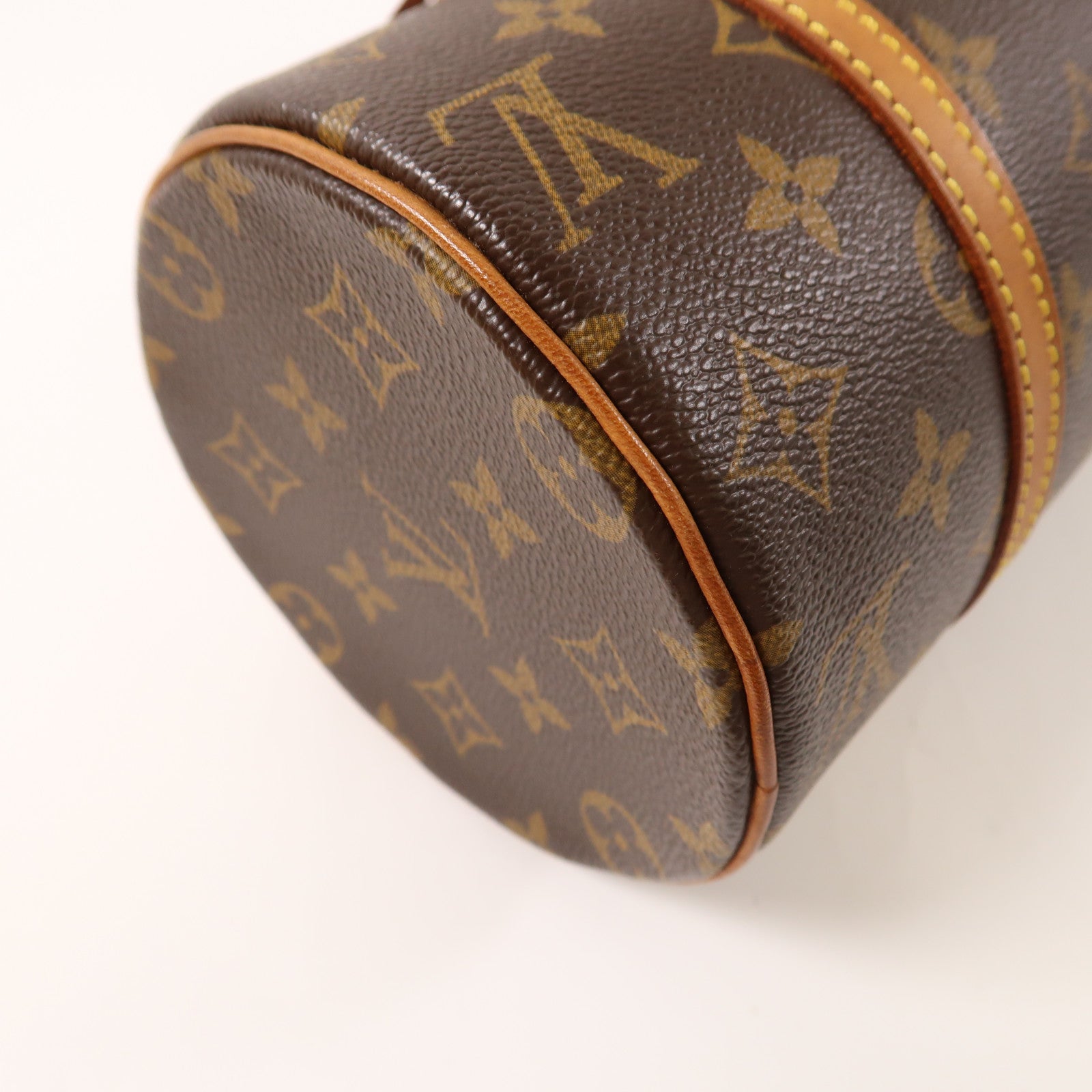 LOUIS VUITTON Monogram Papillon PM金扣手挽袋啡色