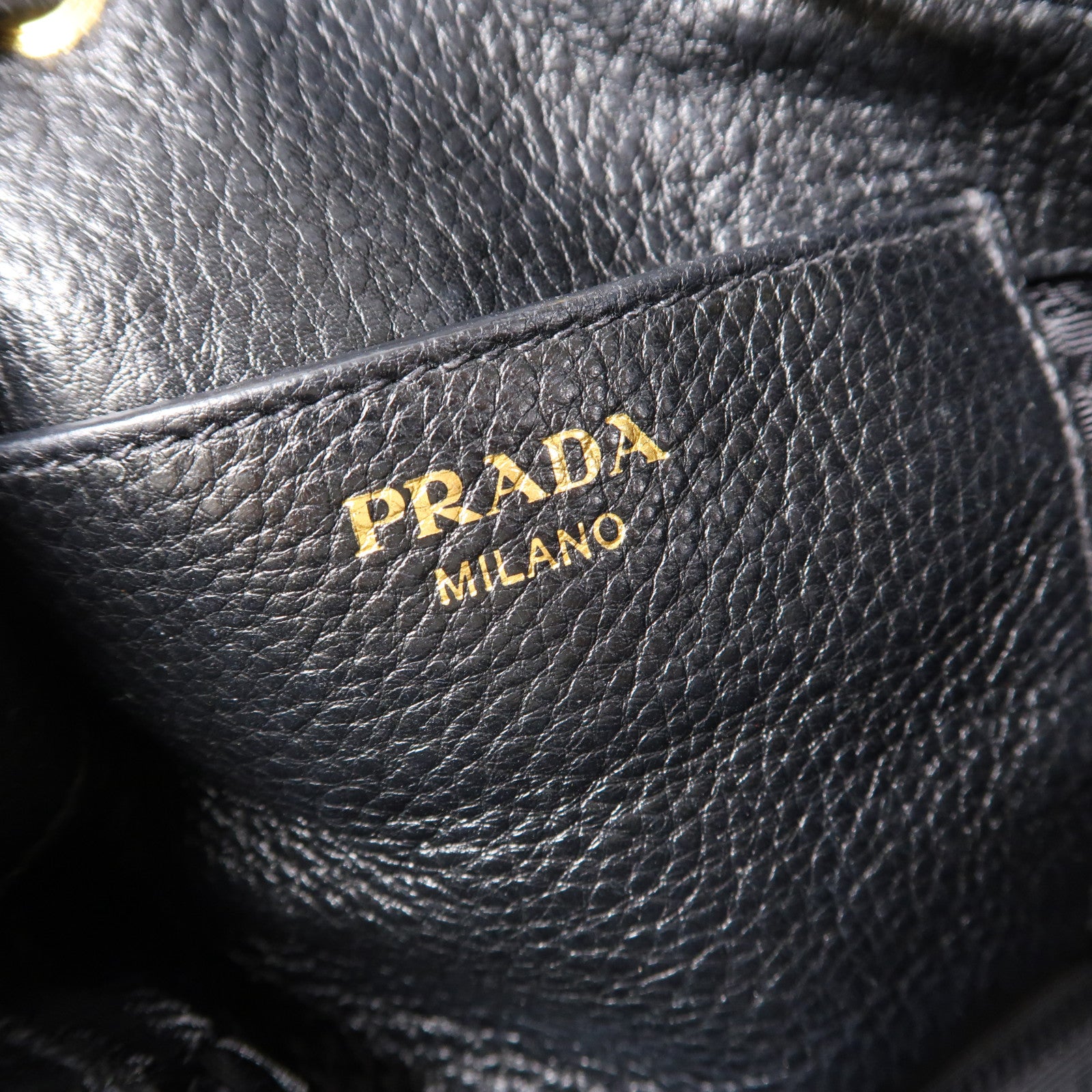 PRADA 牛皮皮革2 Way Shoulder金扣手挽肩背兩用袋黑色