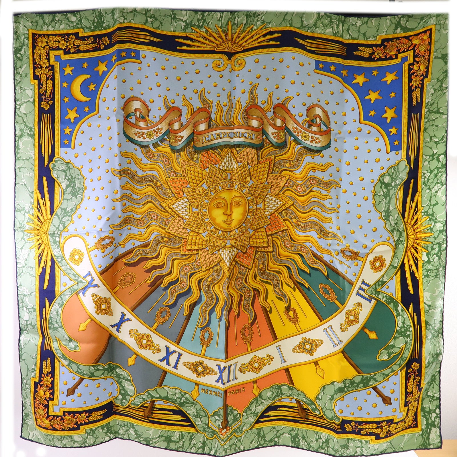 HERMES 絲質Scarf絲巾彩色