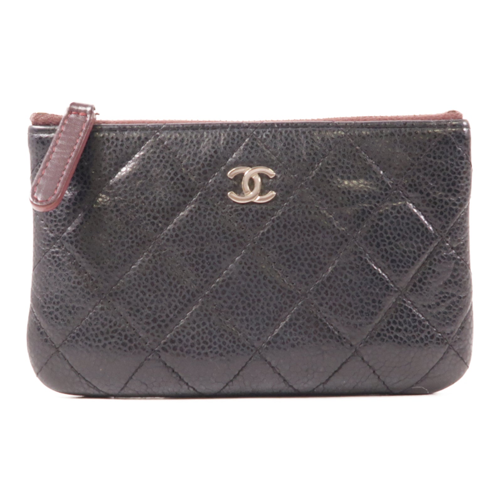 CHANEL 牛皮皮革Coin Case銀扣零錢包