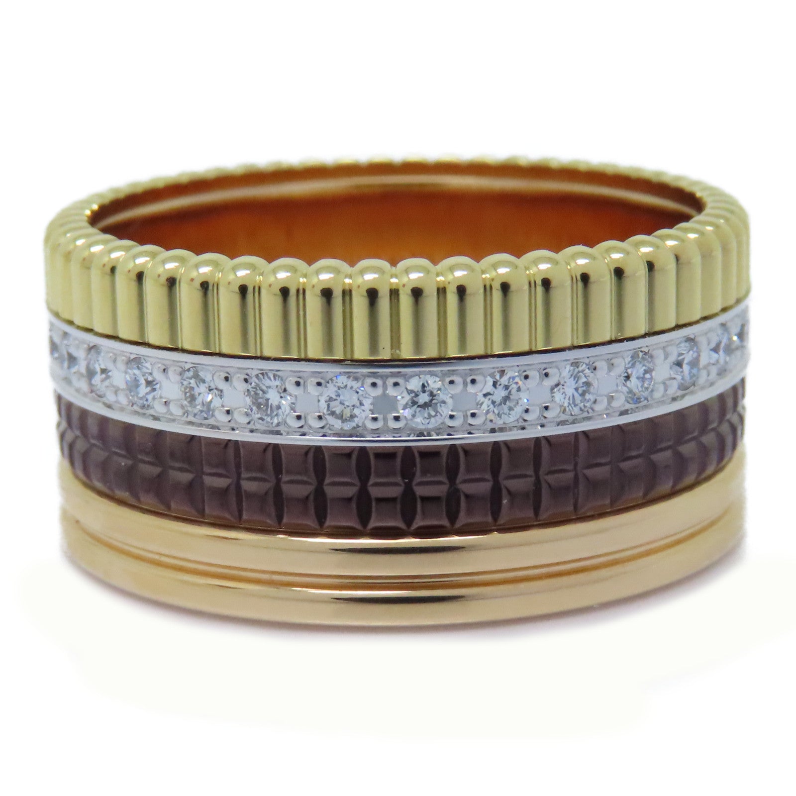 Boucheron 18K黃金/白金/玫瑰金Quatre Classique Ring戒指US#11.5