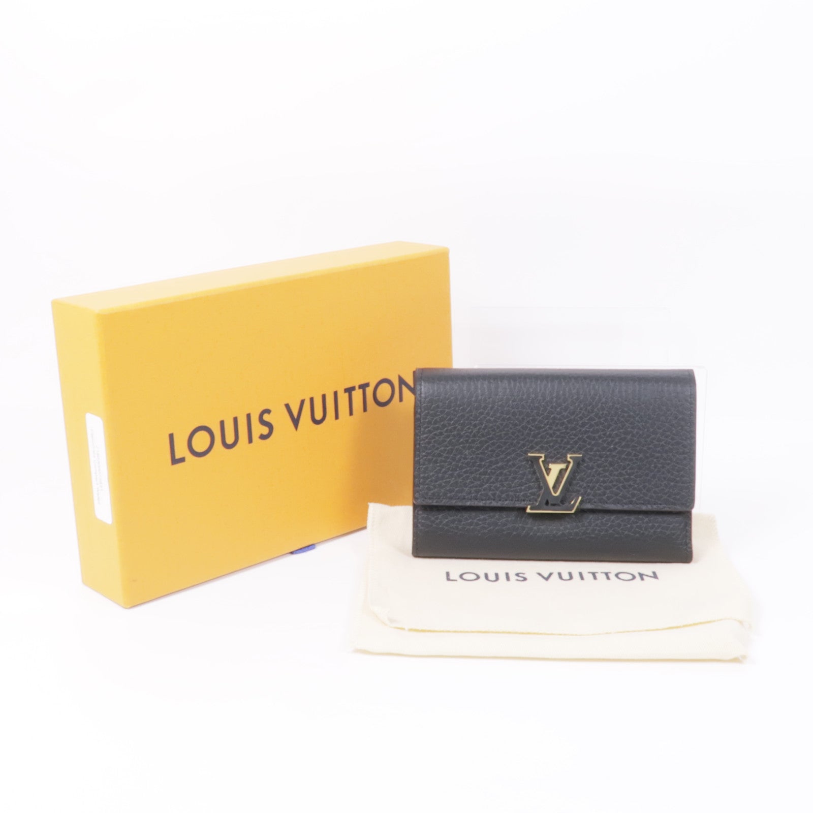 LOUIS VUITTON Taurillon Capucines Compact Wallet錢包