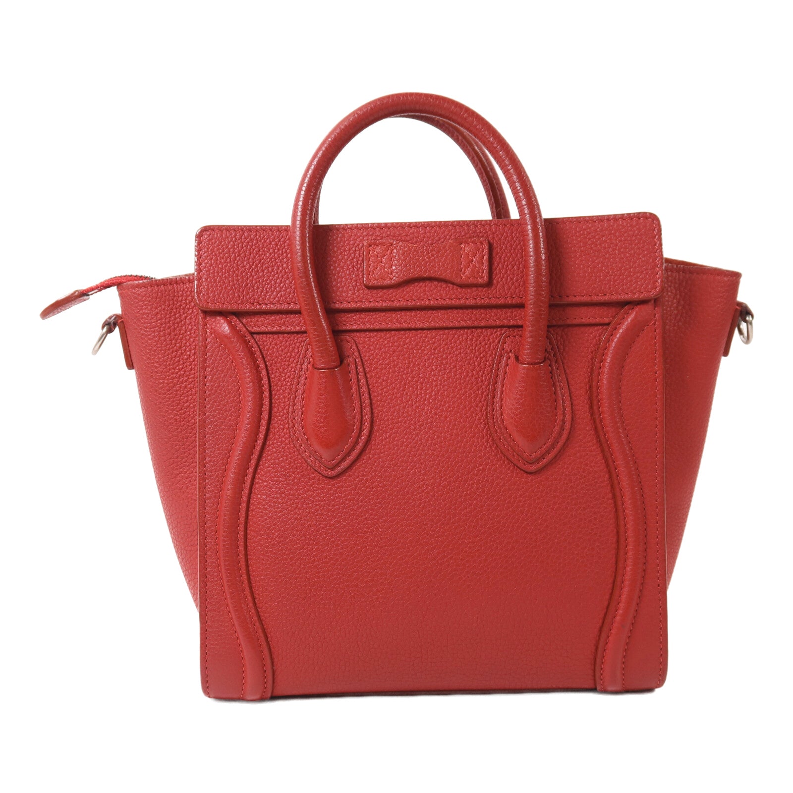 CELINE 牛皮皮革Nano Luggage銀扣手挽肩背兩用袋