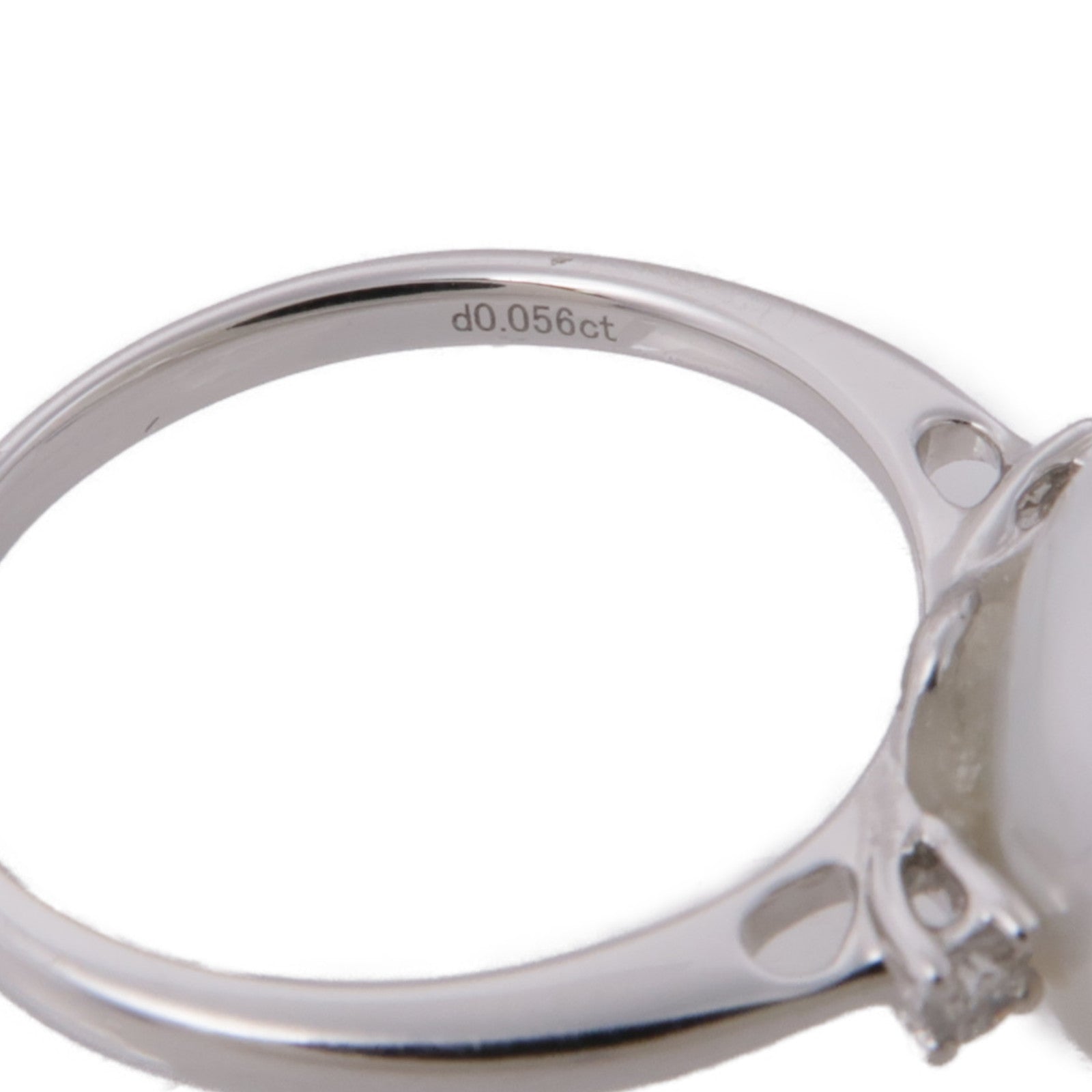 JEWELRY 【激減優惠】18K白金Pearl/Diamond Ring珍珠/鑽石戒指US#5.25