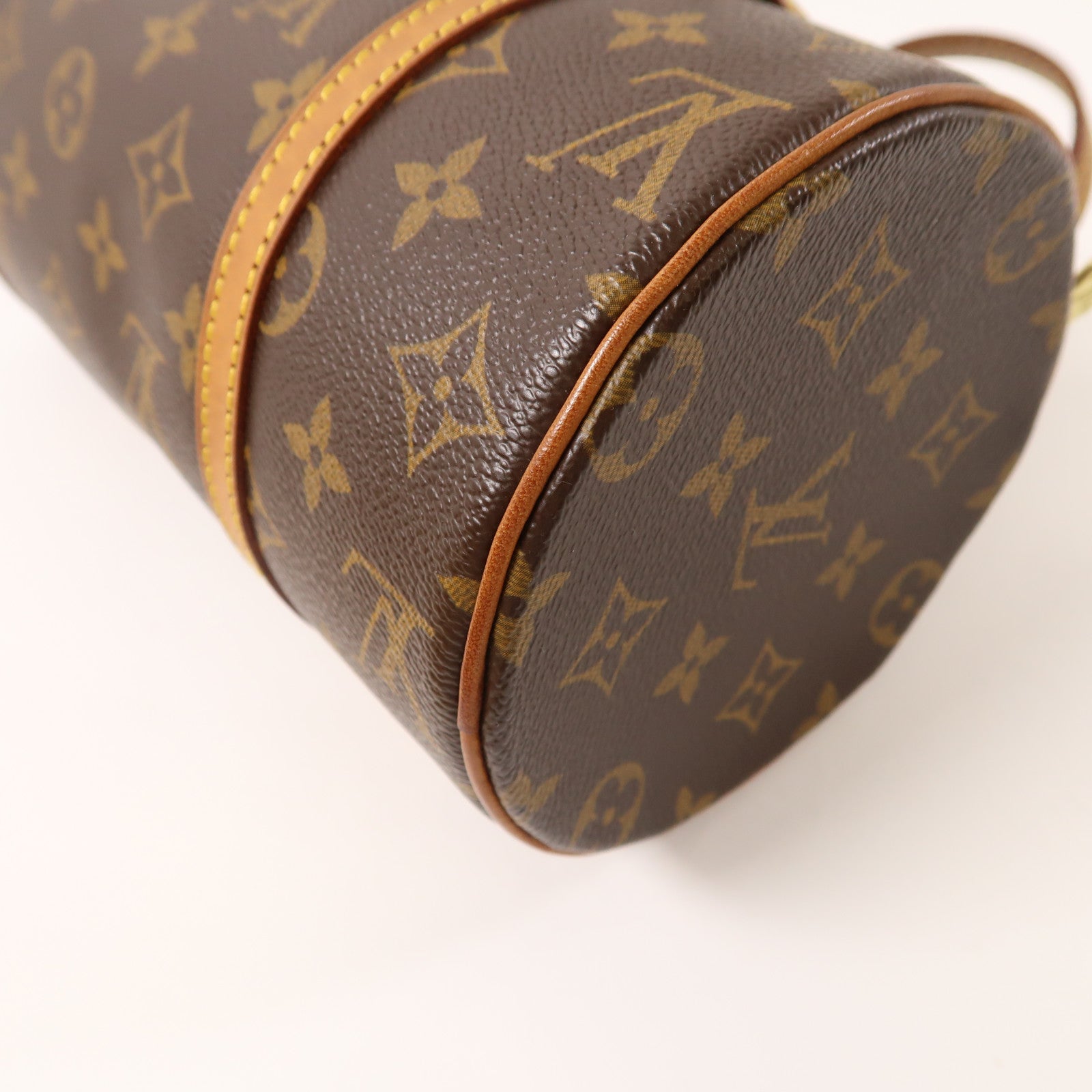LOUIS VUITTON Monogram Papillon PM金扣手挽袋啡色
