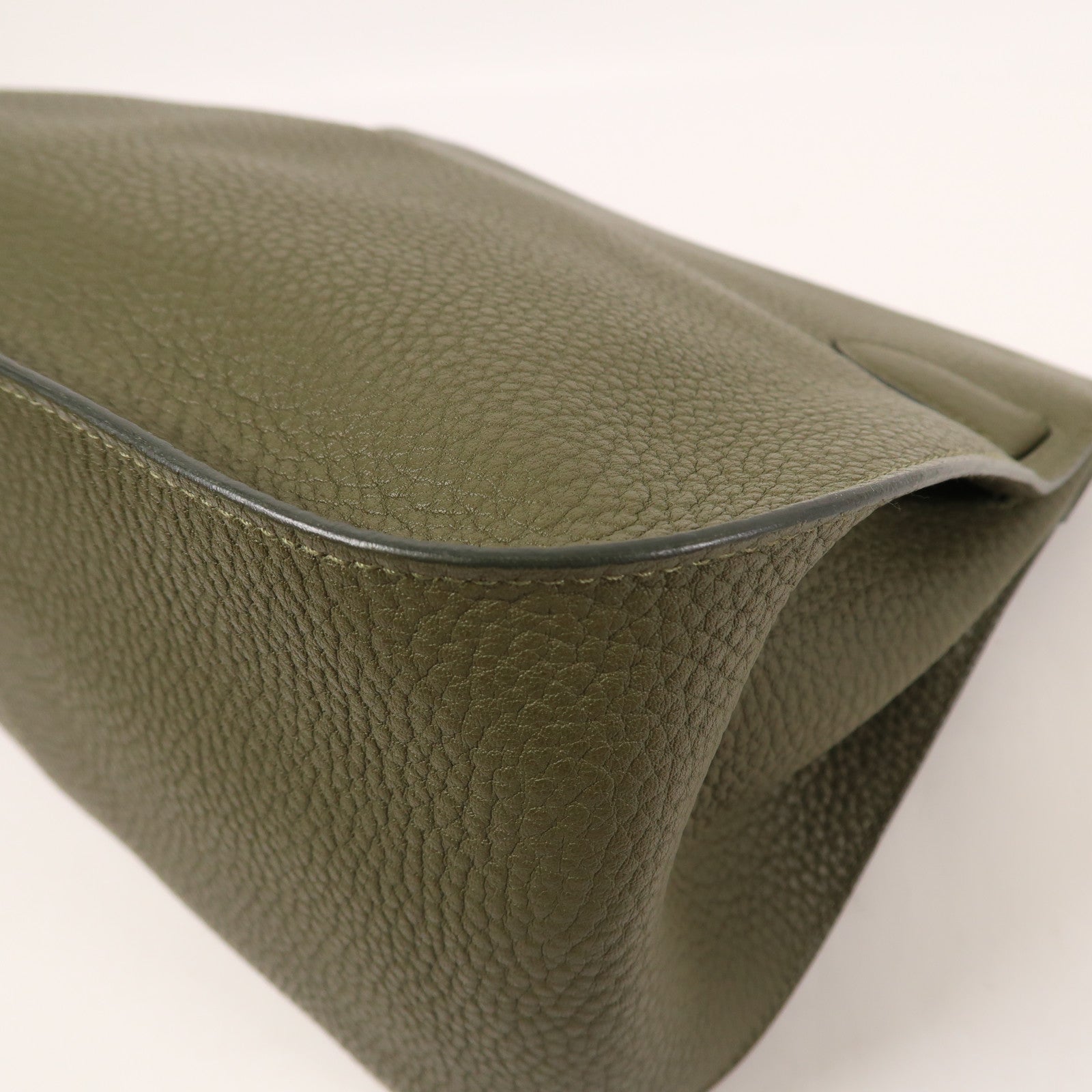 HERMES Clemence皮革Jypesiere 34銀扣肩背袋Vert Verone