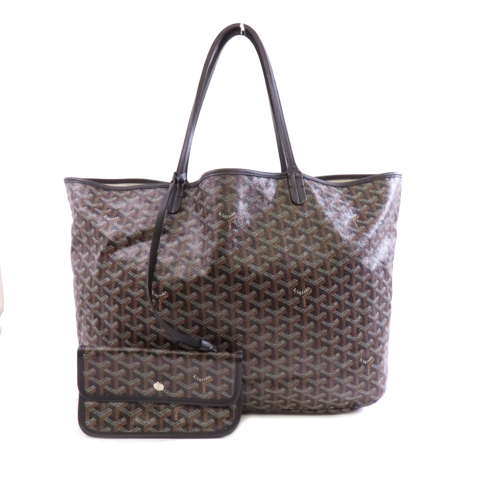GOYARD 塗層帆布Saint Louis GM手挽袋黑色/棕色/白色