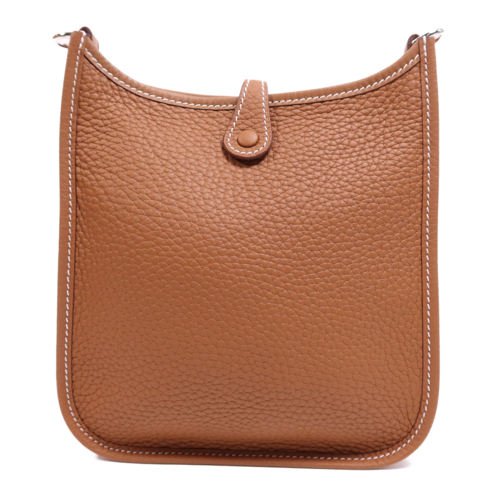HERMES Clemence皮革Evelyne TPM銀扣肩背袋Gold