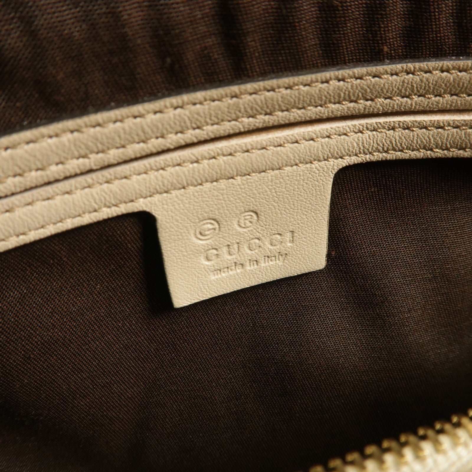 GUCCI GG Boston Bag Calfskin Leather Light Gray