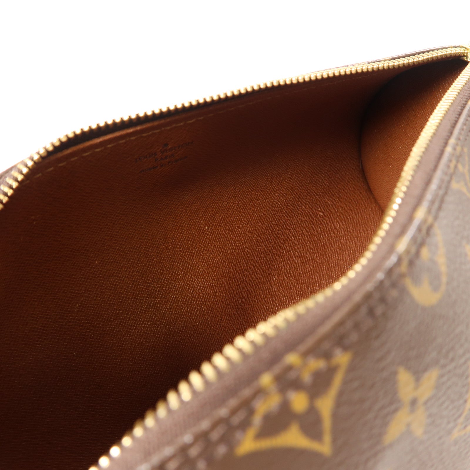 LOUIS VUITTON Monogram Papillon PM金扣手挽袋啡色