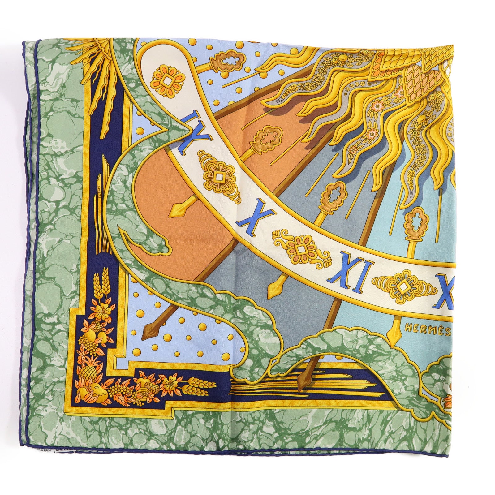 HERMES 絲質Scarf絲巾彩色