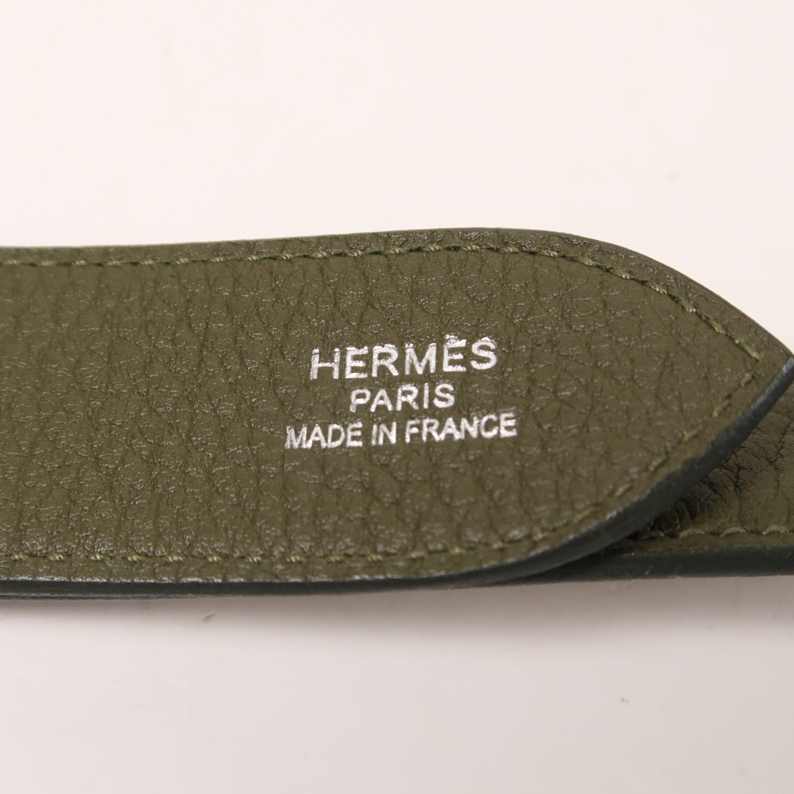 HERMES Clemence皮革Jypesiere 34銀扣肩背袋Vert Verone