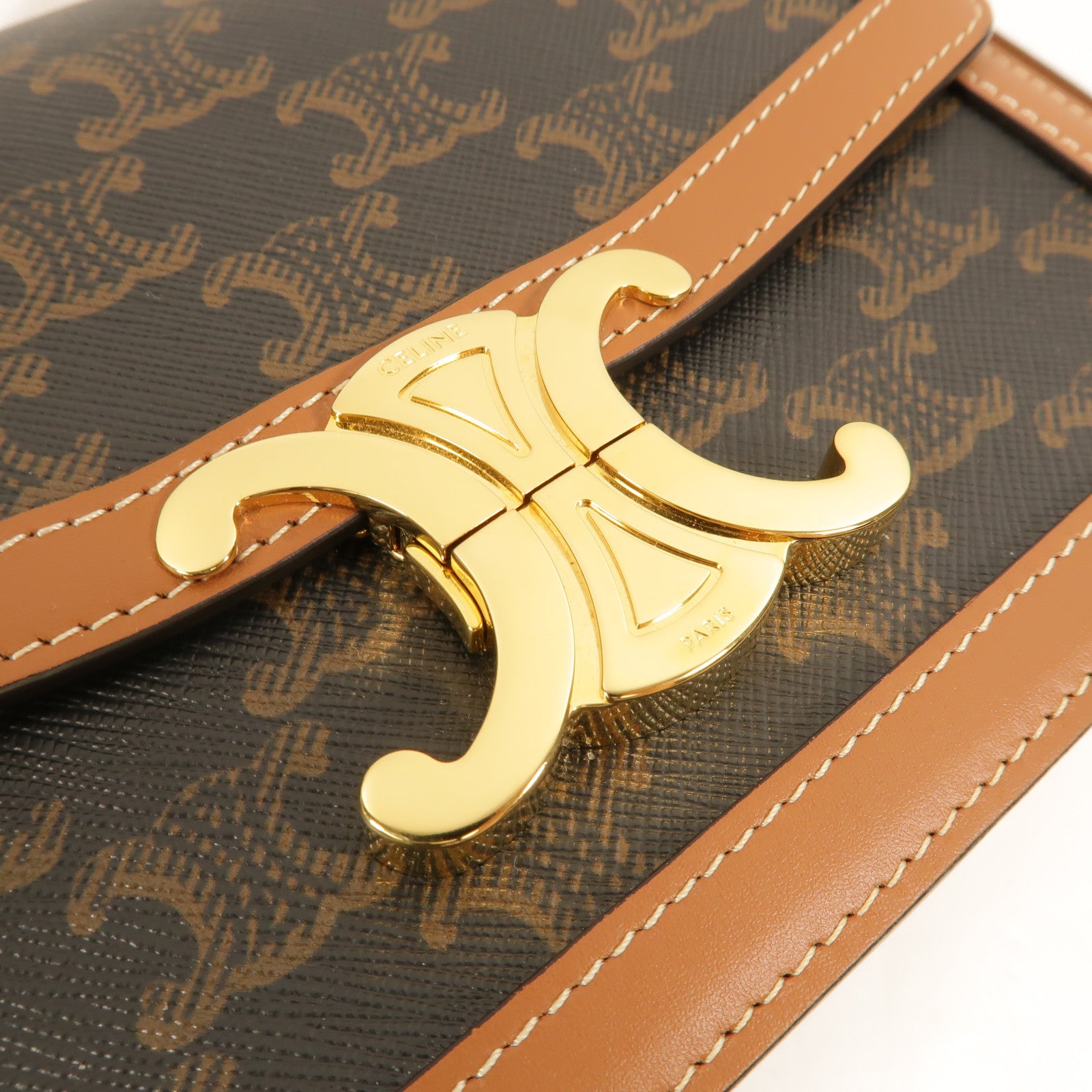 CELINE 塗層帆布Classique Triomphe Teen肩背袋