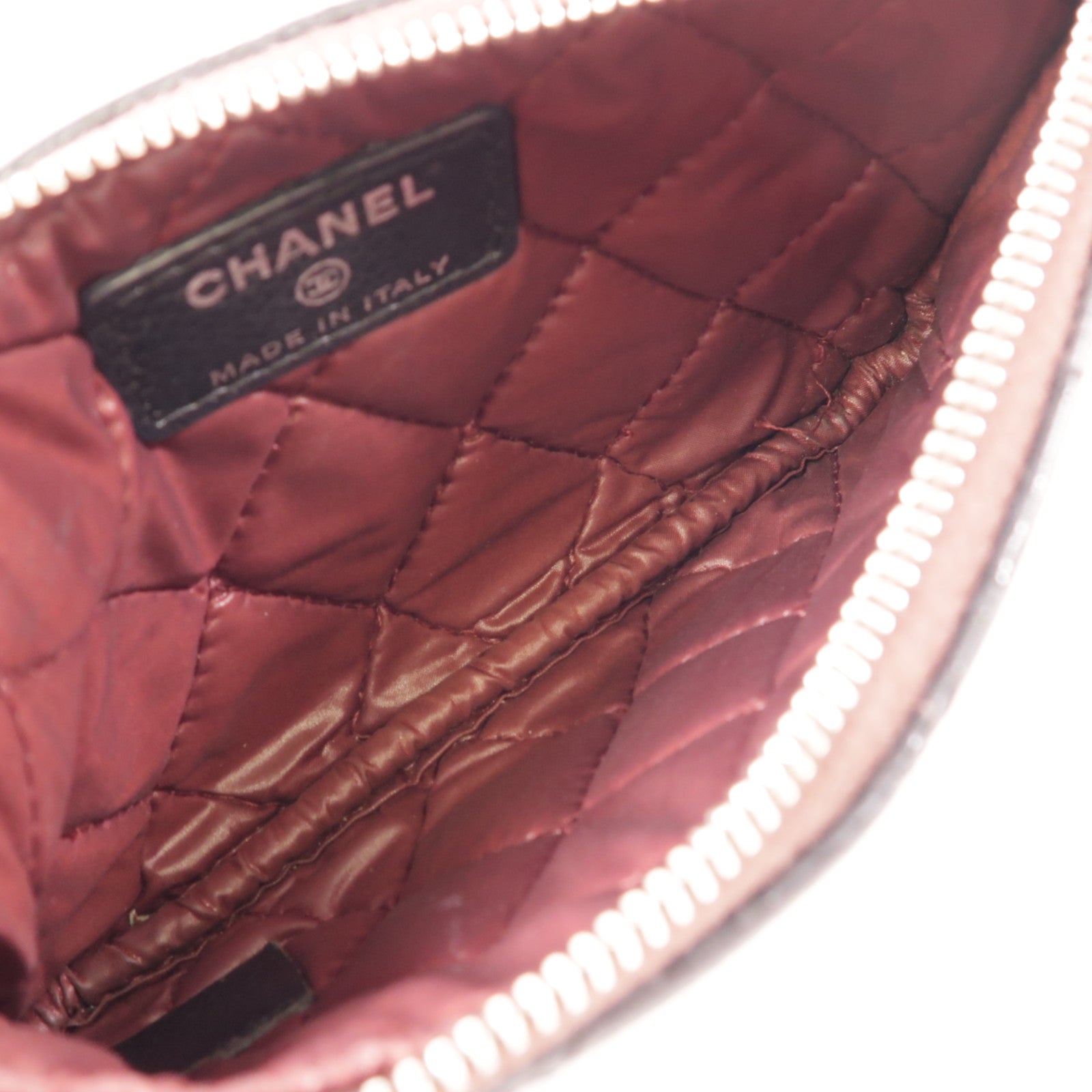 CHANEL 牛皮皮革Coin Case銀扣零錢包
