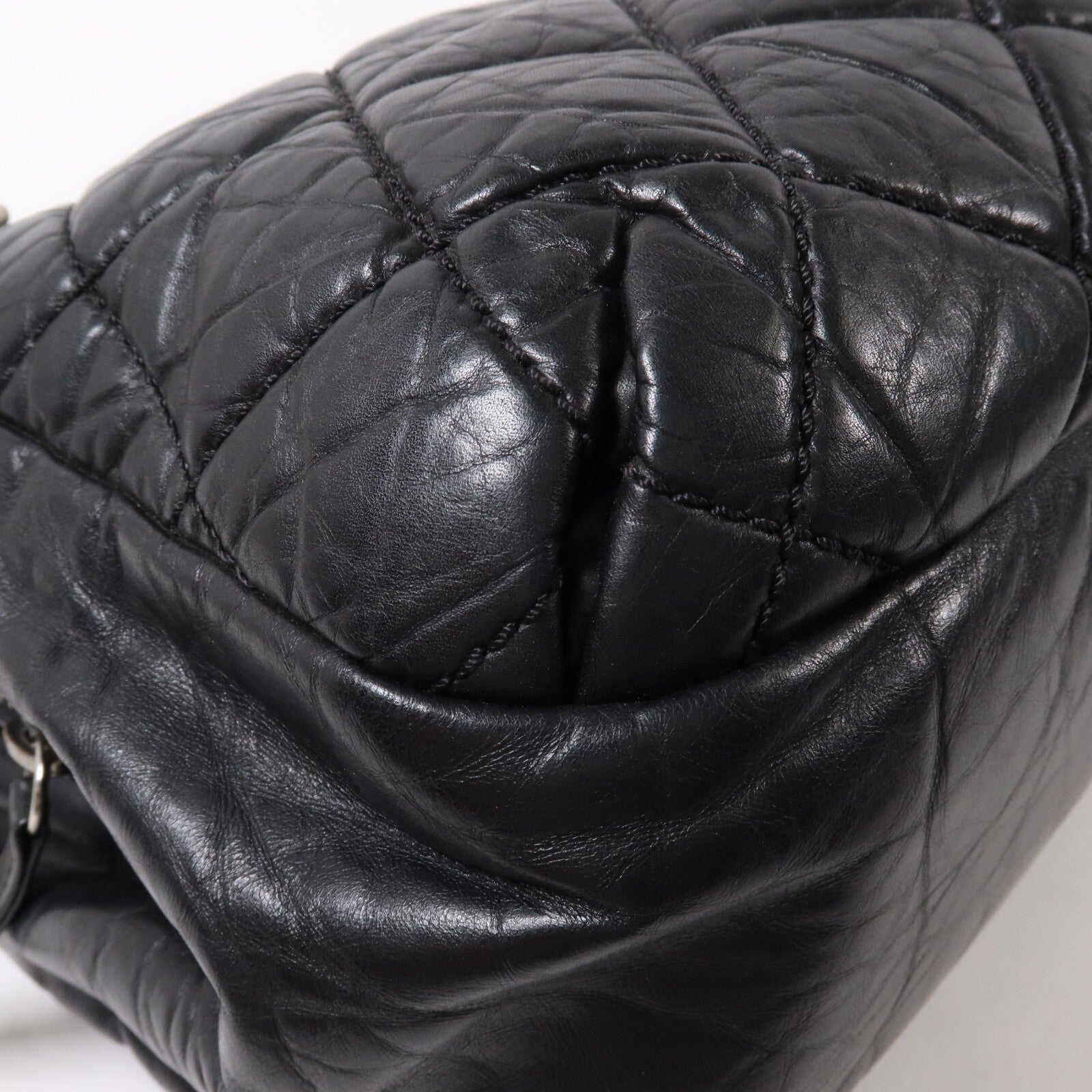 CHANEL 牛皮皮革/Tweed Chain Shoulder鏈帶肩背袋