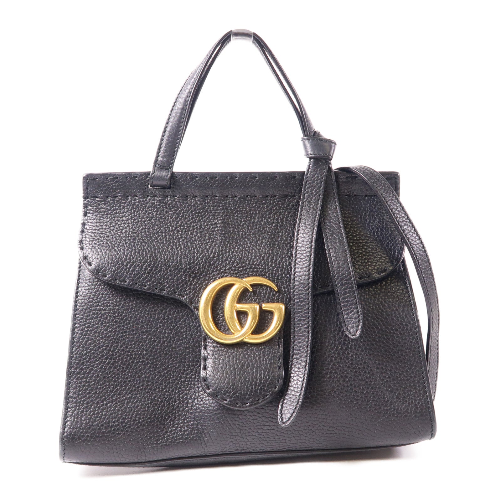 GUCCI 牛皮皮革GG Marmont金扣手挽肩背兩用袋