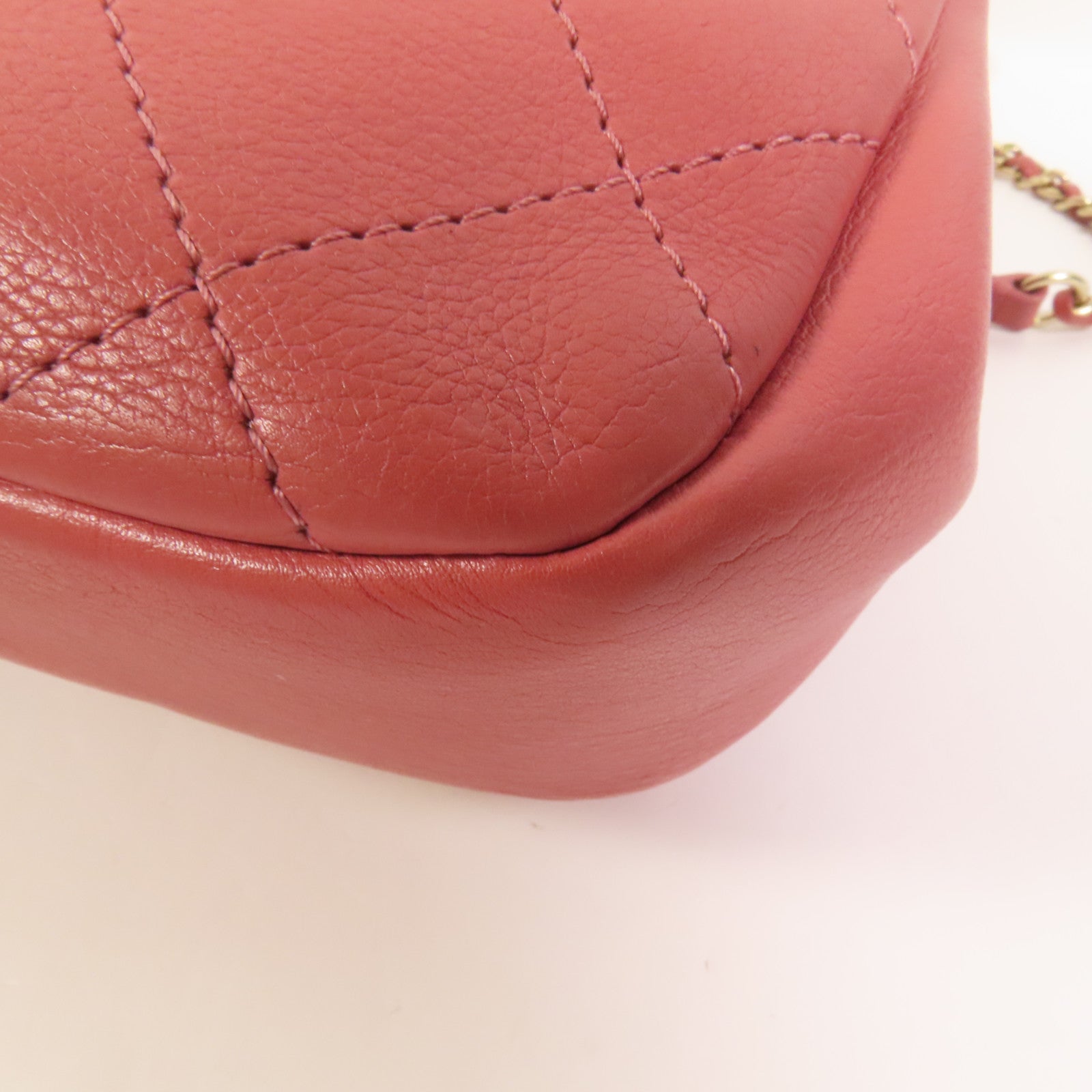 CHANEL 牛皮皮革Chain Shoulder金扣肩背袋