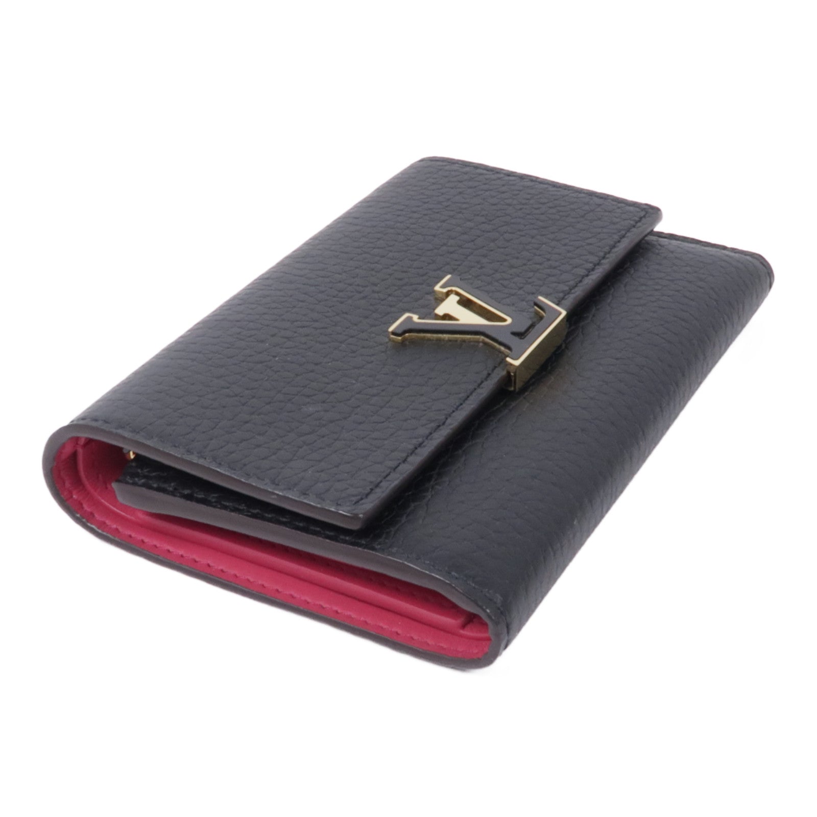 LOUIS VUITTON Taurillon Capucines Compact Wallet錢包