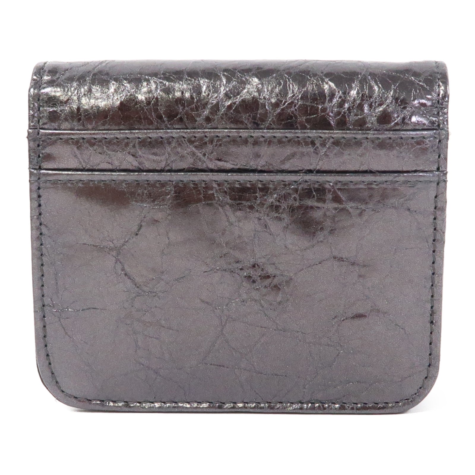 BALENCIAGA 牛皮皮革Wallet銀扣錢包銀灰色