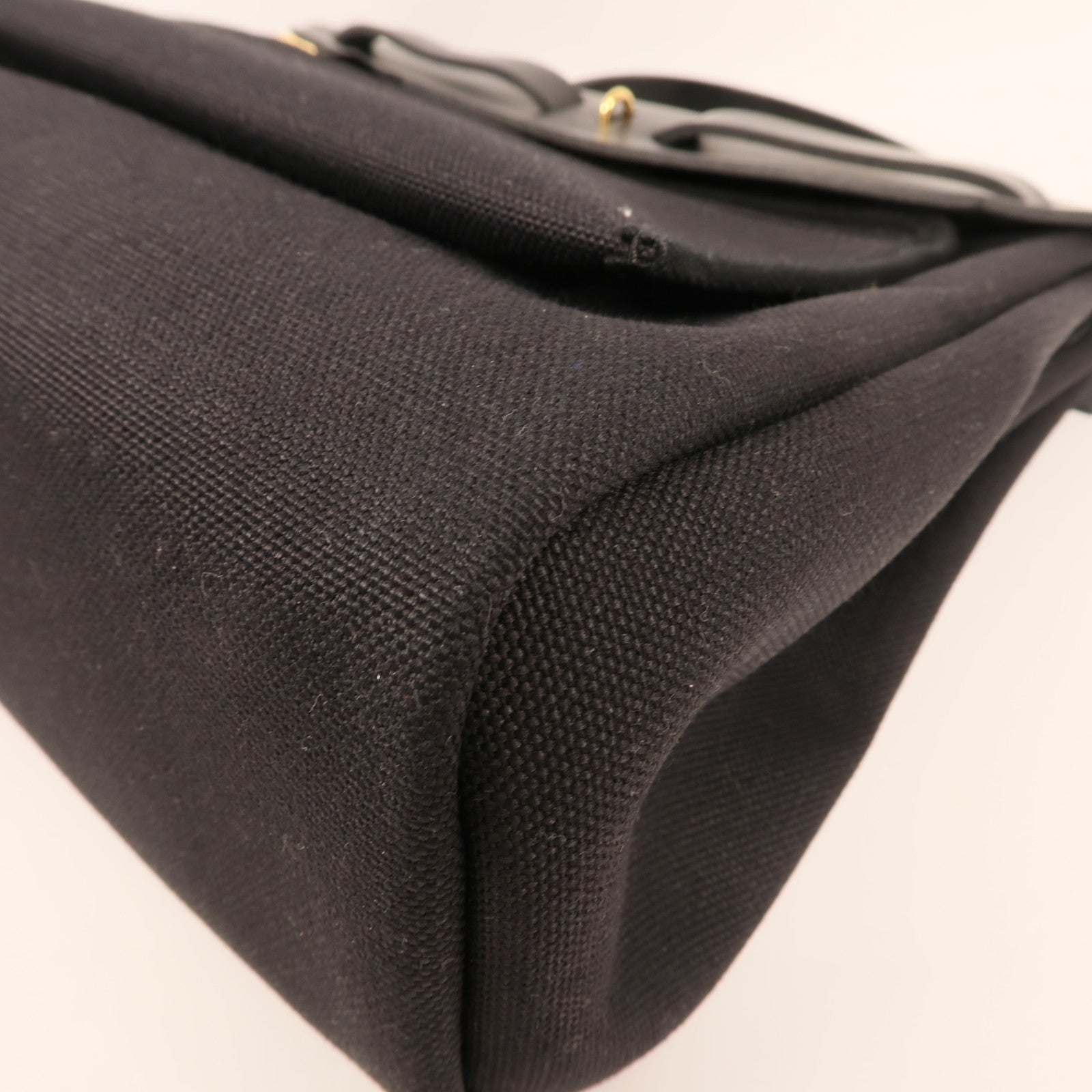 HERMES 帆布Herbag PM金扣手挽肩背兩用袋89 Noir