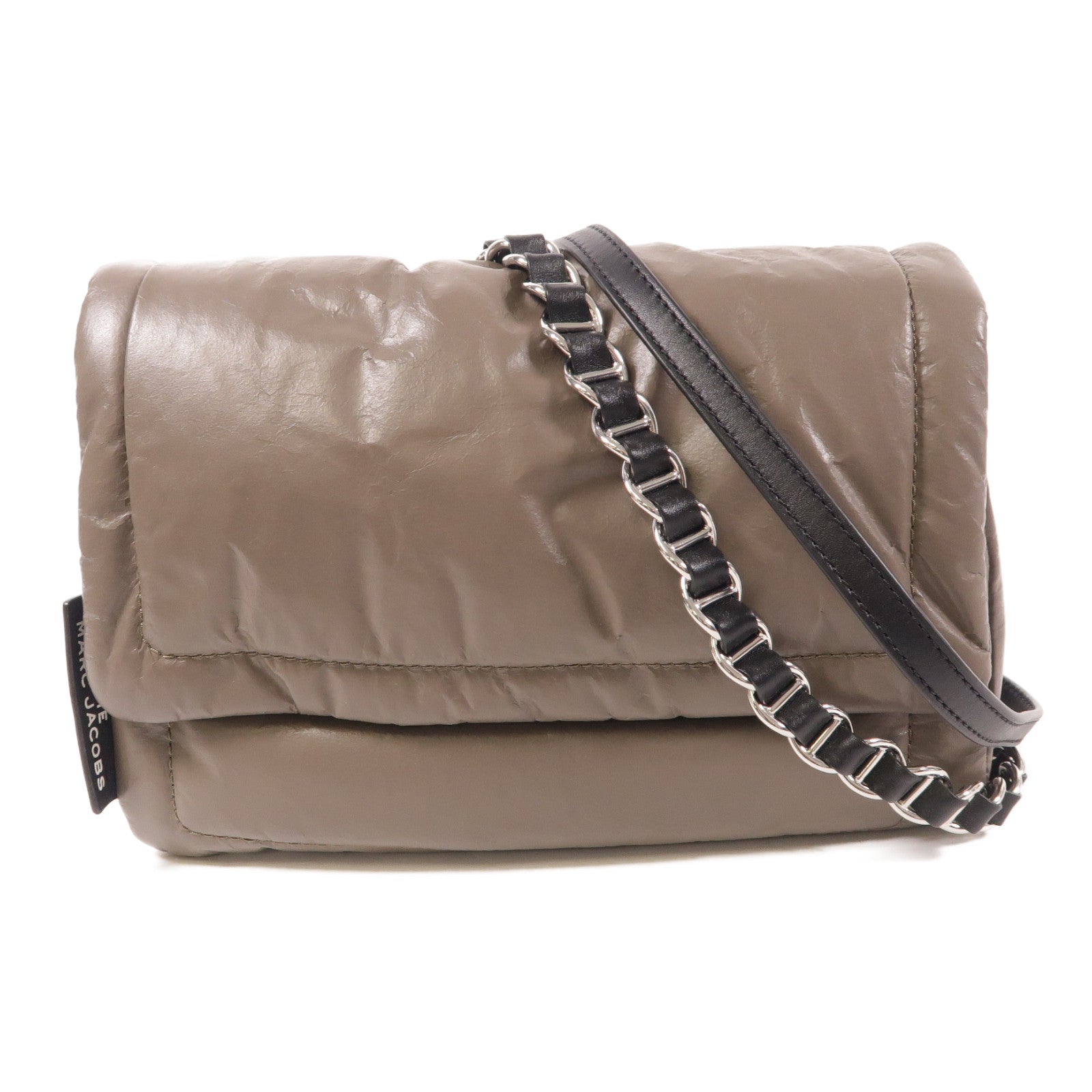 MARC BY MARC JACOBS 塗層帆布Shoulder Bag銀扣鏈帶肩背袋