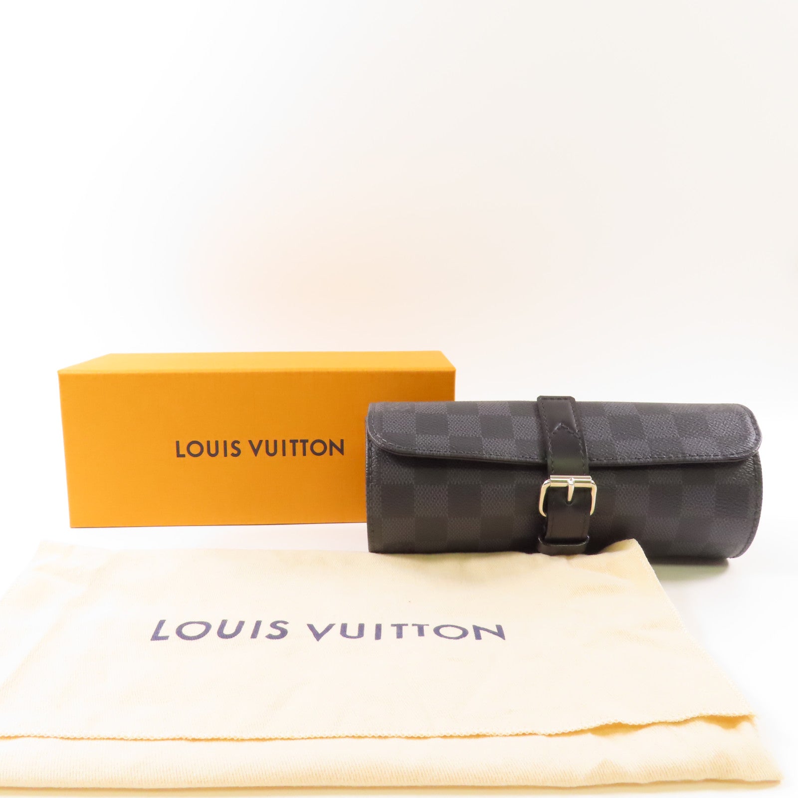 LOUIS VUITTON LV SHW Watch Case N41137 Damier Graphite Black