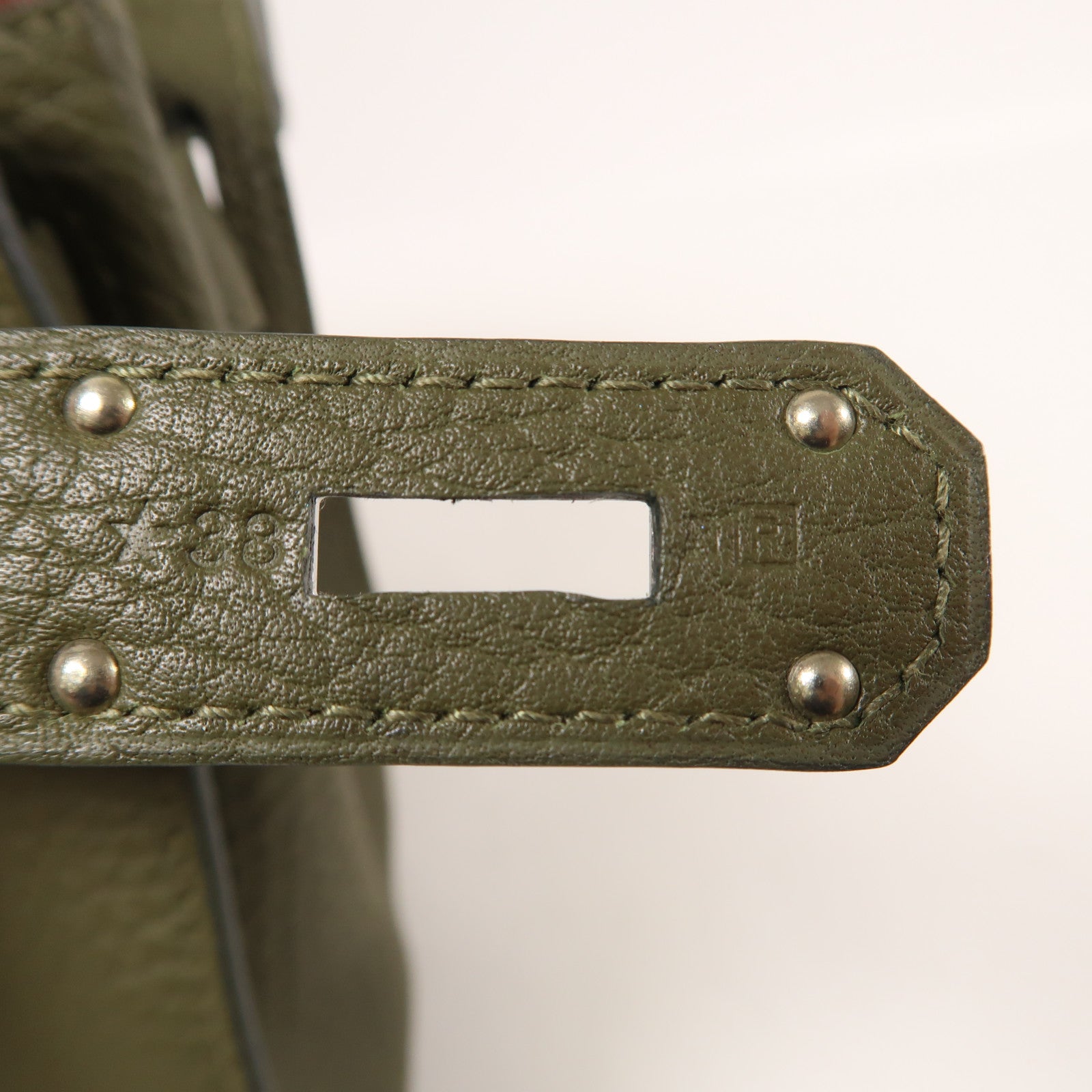 HERMES Clemence皮革Jypesiere 34銀扣肩背袋Vert Verone
