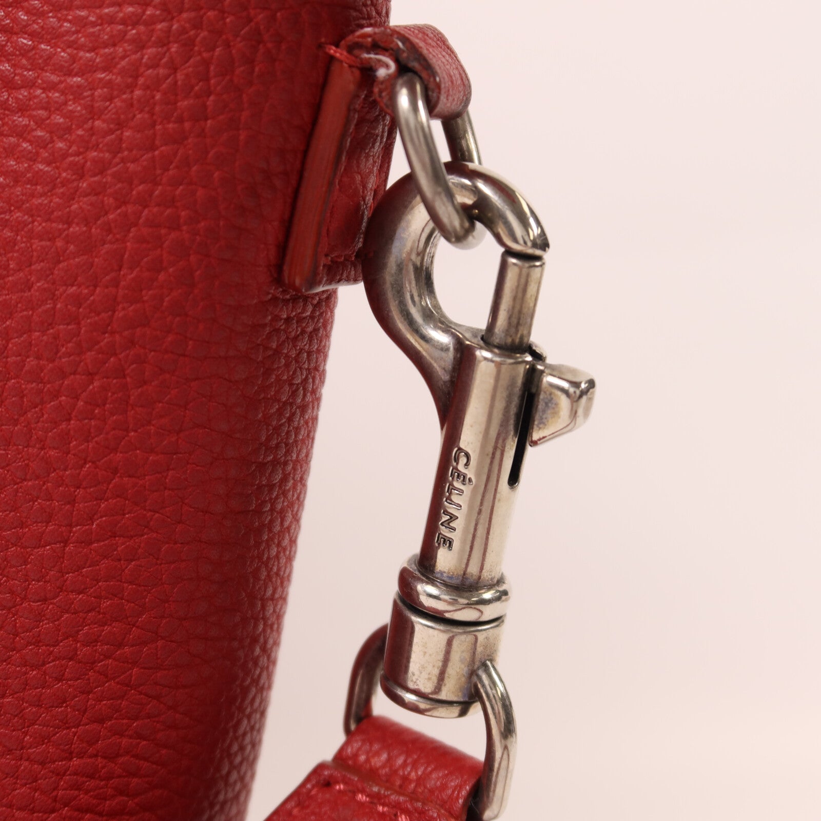 CELINE 牛皮皮革Nano Luggage銀扣手挽肩背兩用袋