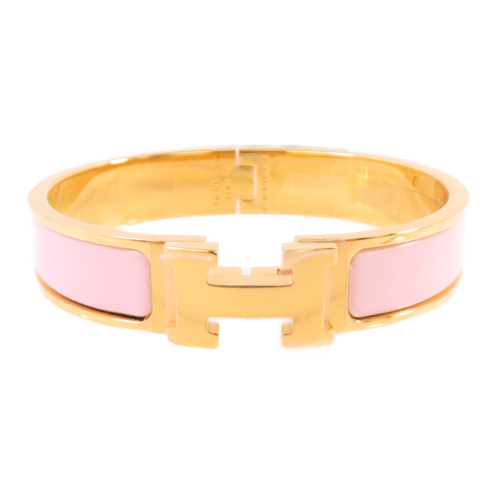 HERMES 金屬/琺瑯Clic H Bracelet金扣手鐲