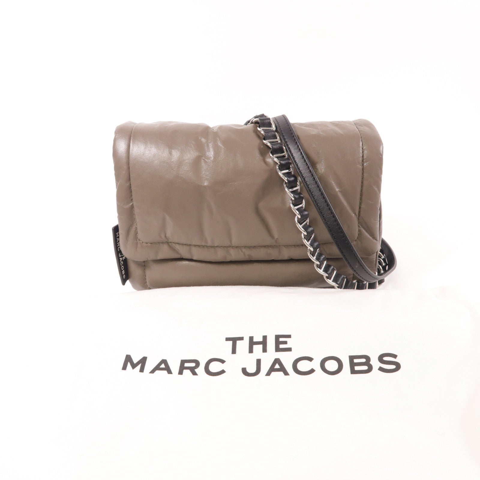 MARC BY MARC JACOBS 塗層帆布Shoulder Bag銀扣鏈帶肩背袋