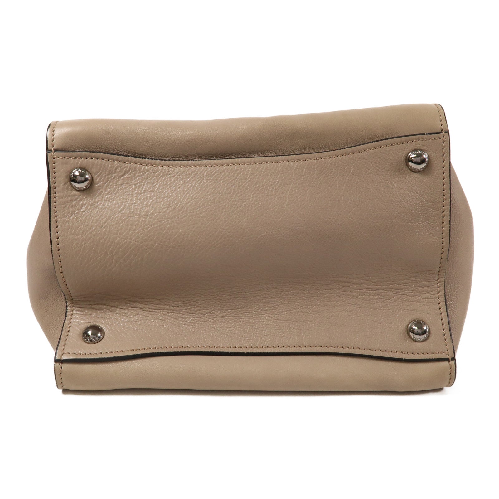 PRADA 牛皮皮革2Way Shoulder銀扣手挽肩背兩用袋