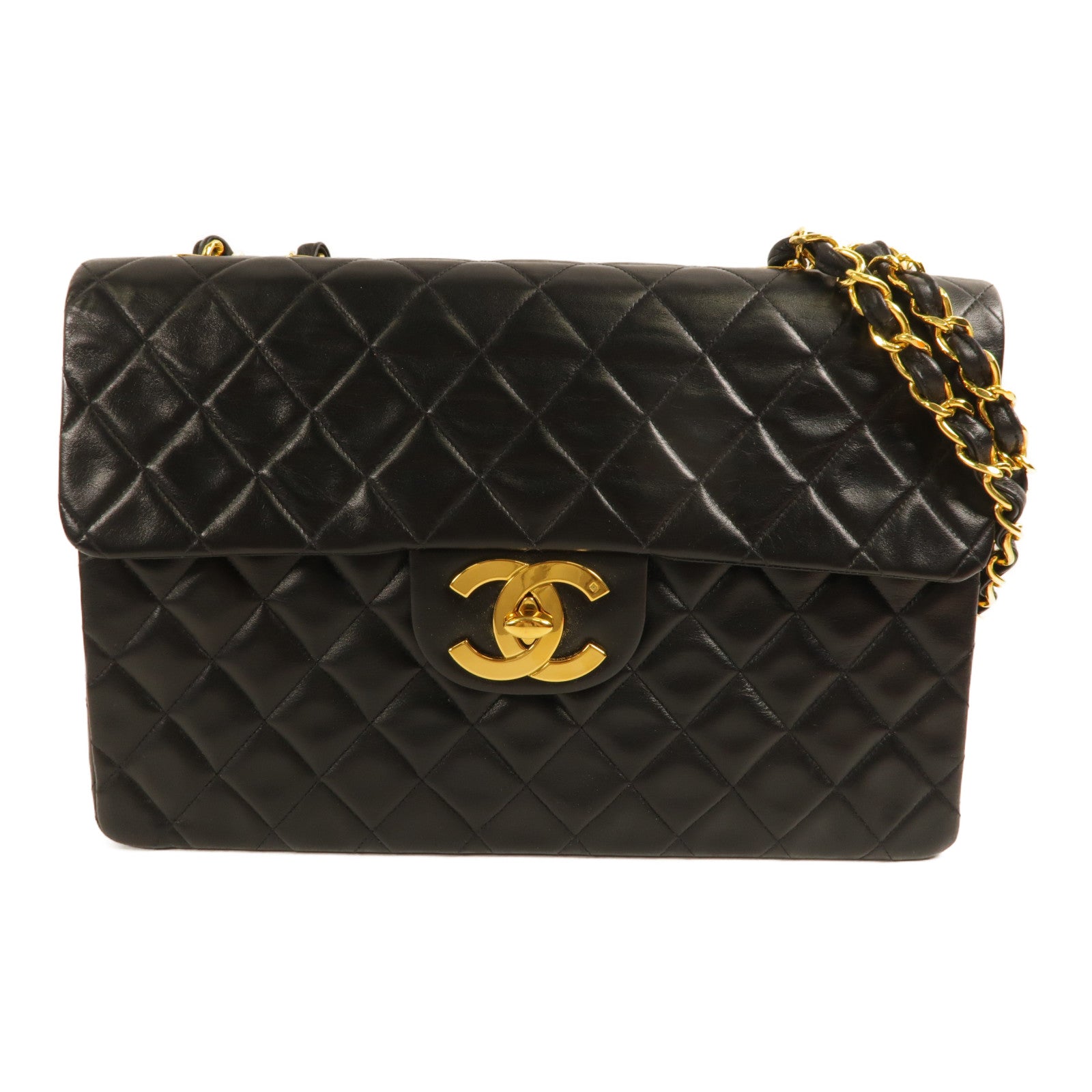 CHANEL 牛皮皮革Vintage Chain Shoulder金扣肩背袋