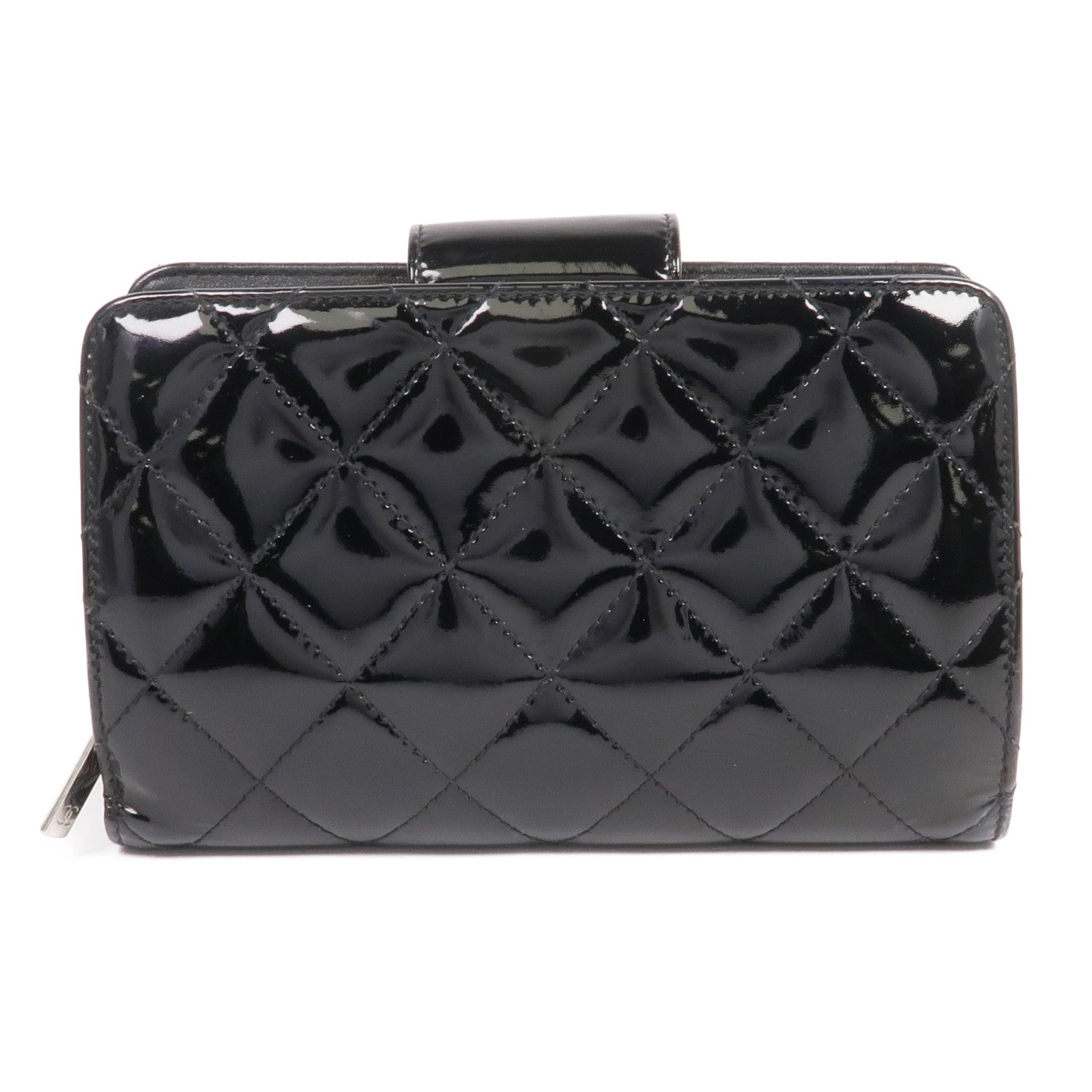 CHANEL 漆皮皮革Wallet銀扣錢包