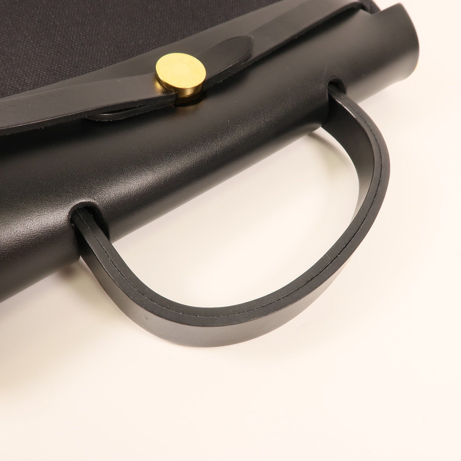 HERMES 帆布Herbag PM金扣手挽肩背兩用袋89 Noir