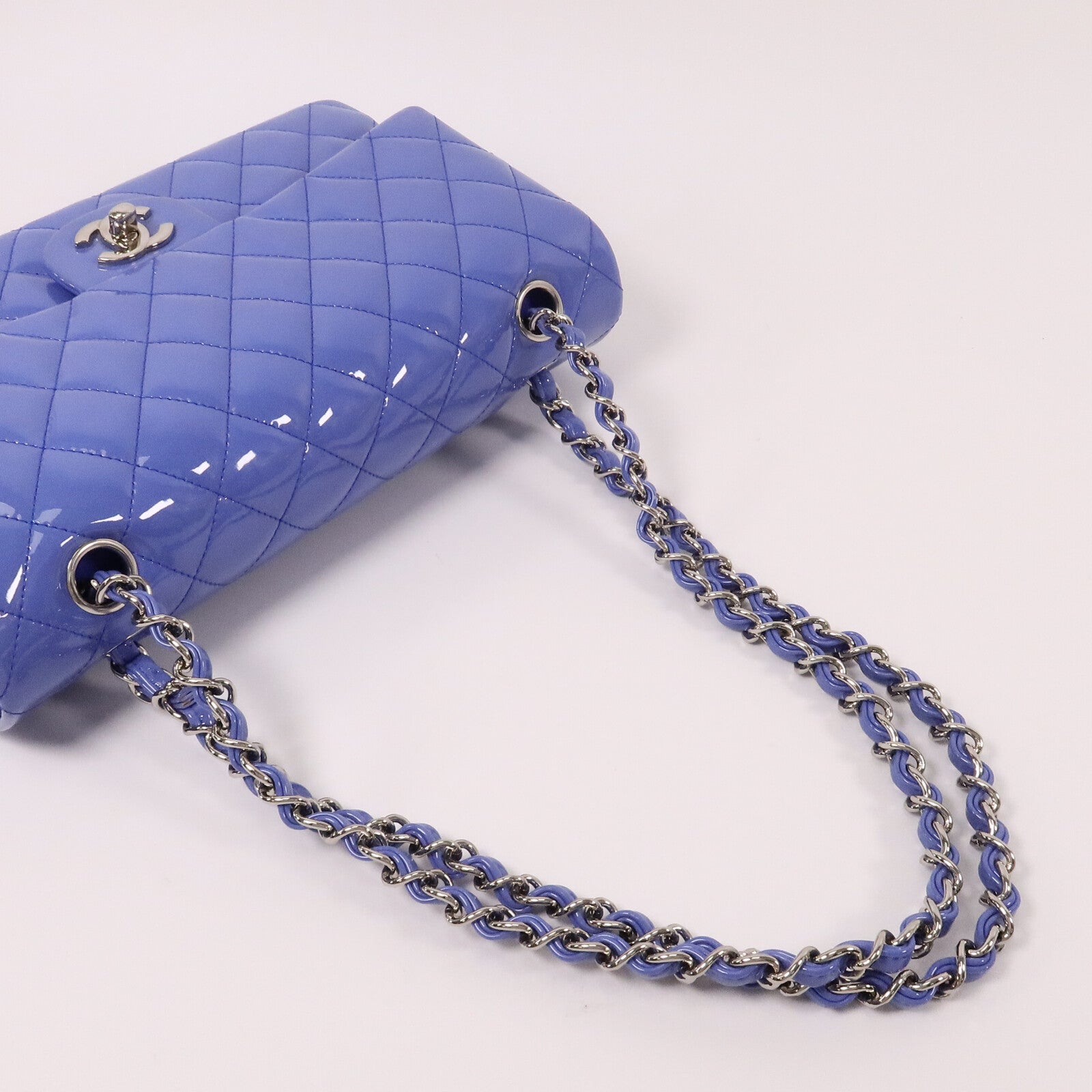 CHANEL 漆皮皮革Classic 25鏈帶手挽肩背兩用袋
